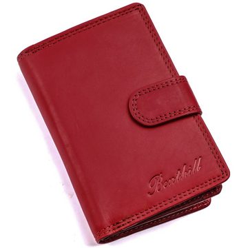 Benthill Geldbörse Damen Klein Echt Leder RFID Kleines Portemonnaie Vintage Kompakt, RFID-Schutz Kartenfächer Münzfach Reißverschlussfach