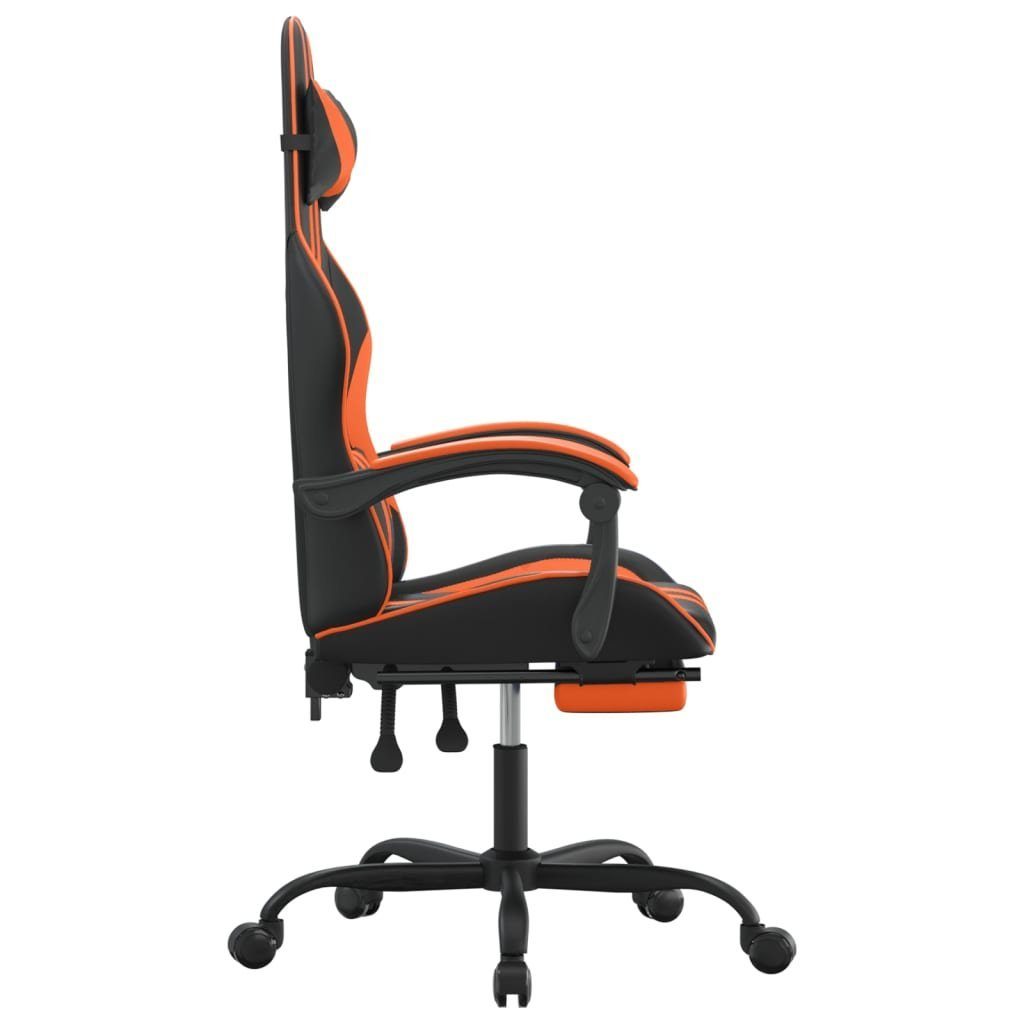 Orange Fußstütze Schwarz Kunstleder und mit St) furnicato Gaming-Stuhl (1