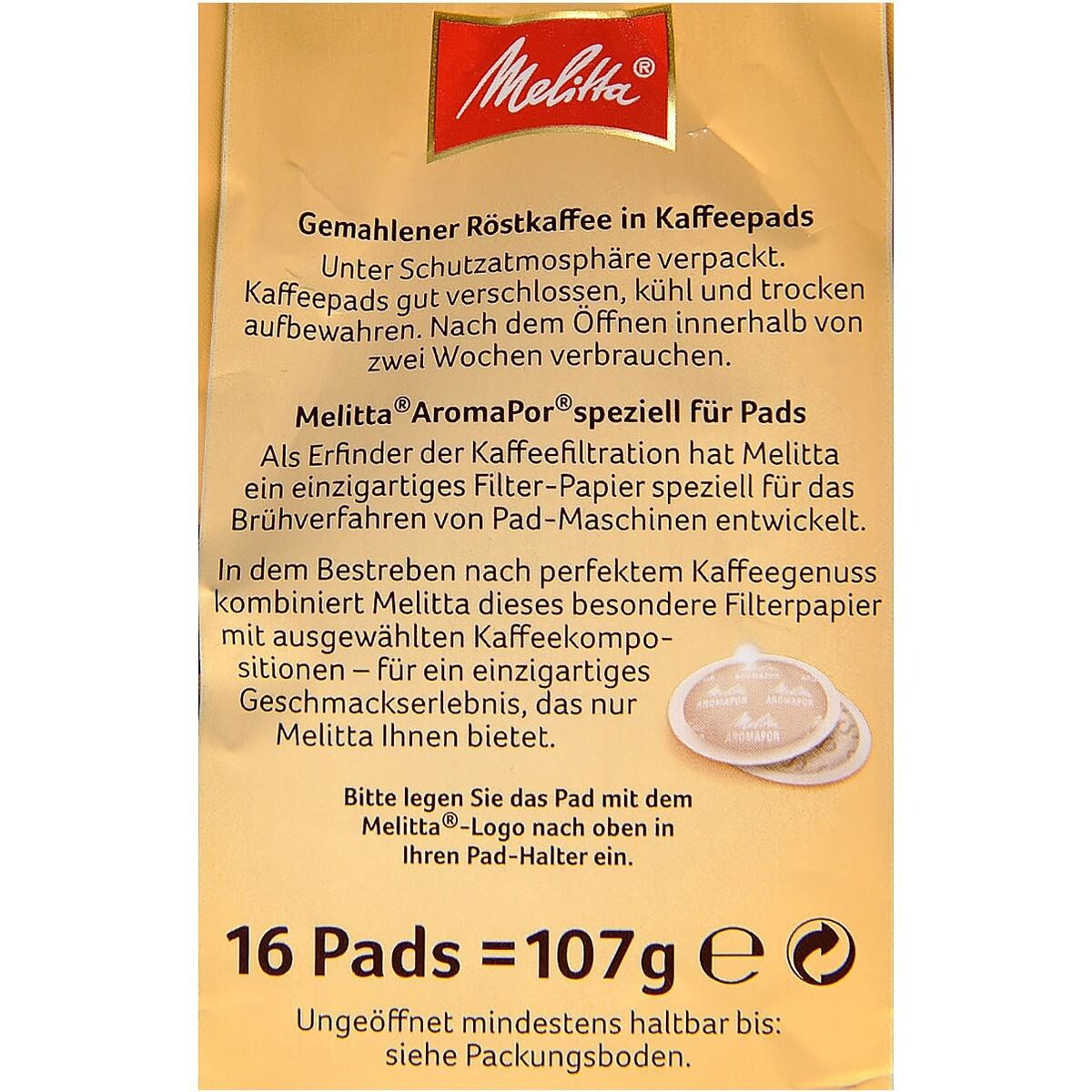 Melitta Kaffee Mild und harmonisch, 16 Pads