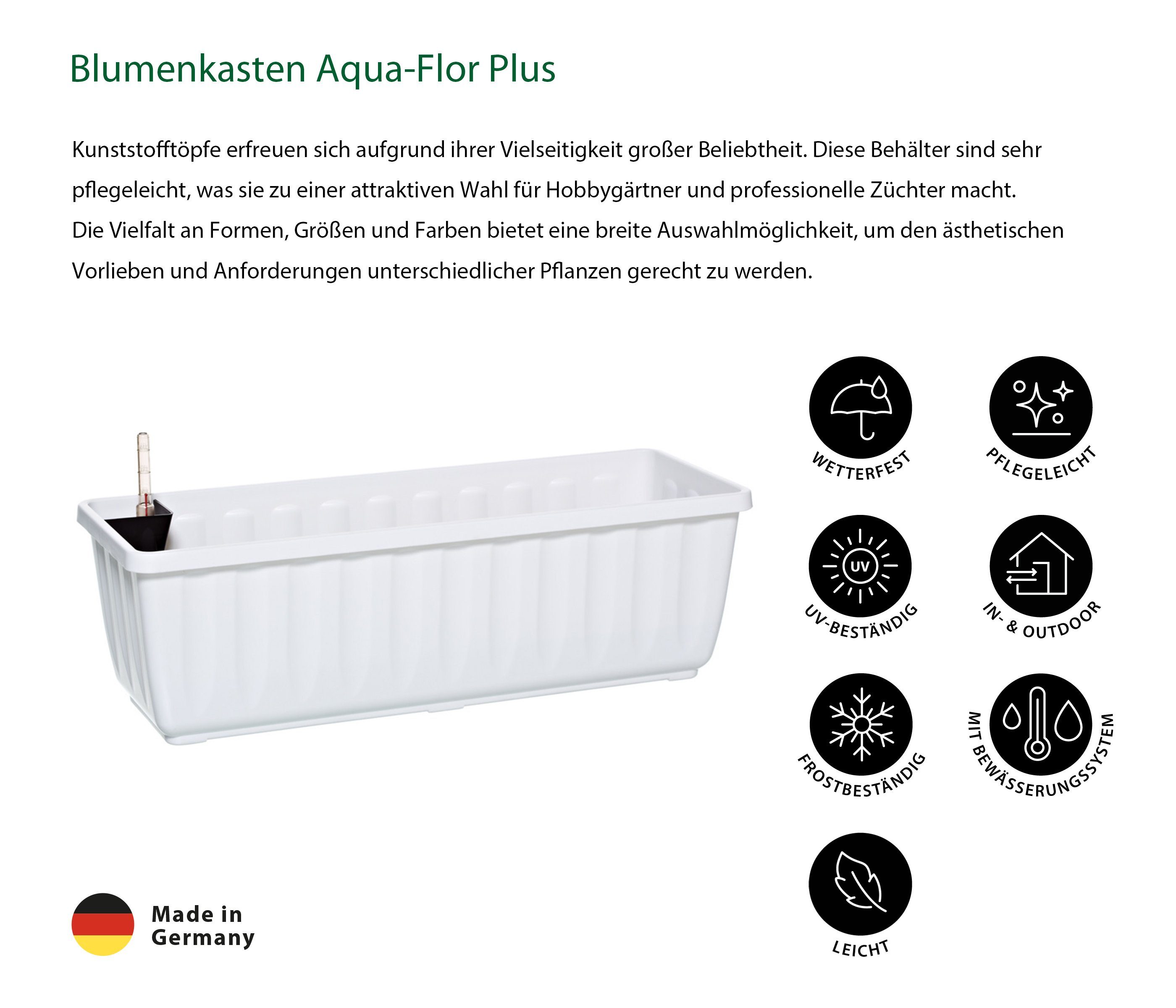 Dehner Blumenkasten Aqua-Flor Plus mit Bewässerungssystem, günstig online kaufen