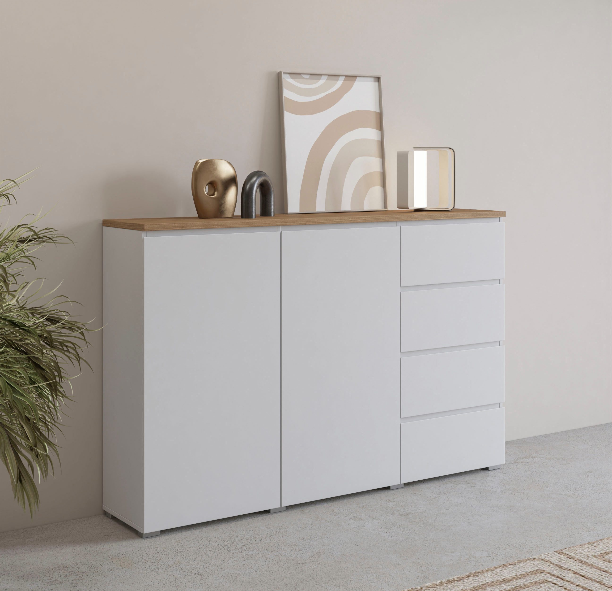 INOSIGN Highboard Modo, Breite 150 cm, moderne grifflose Kommode 2Türen/4 S günstig online kaufen
