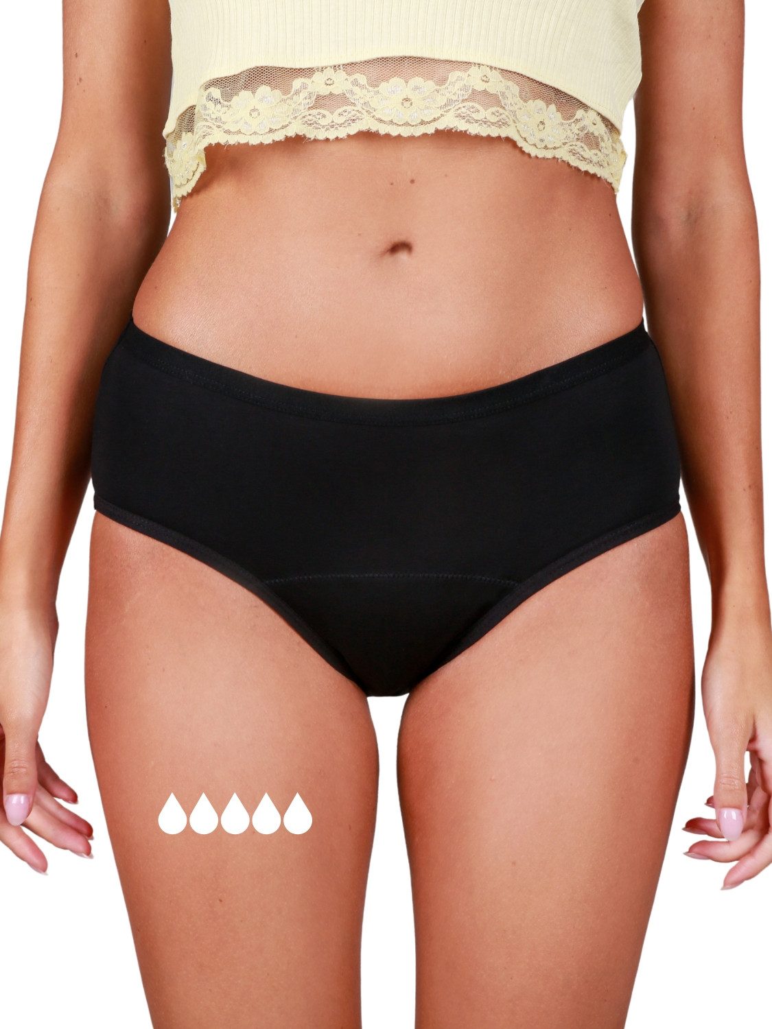 Taynie Periodenslip Basic extra stark - Periodenunterwäsche starke Blutung - Damen (1-St., 1er-Pack) Auslaufsichere Periodenunterwäsche / Periodenslip aus Bio Baumwolle