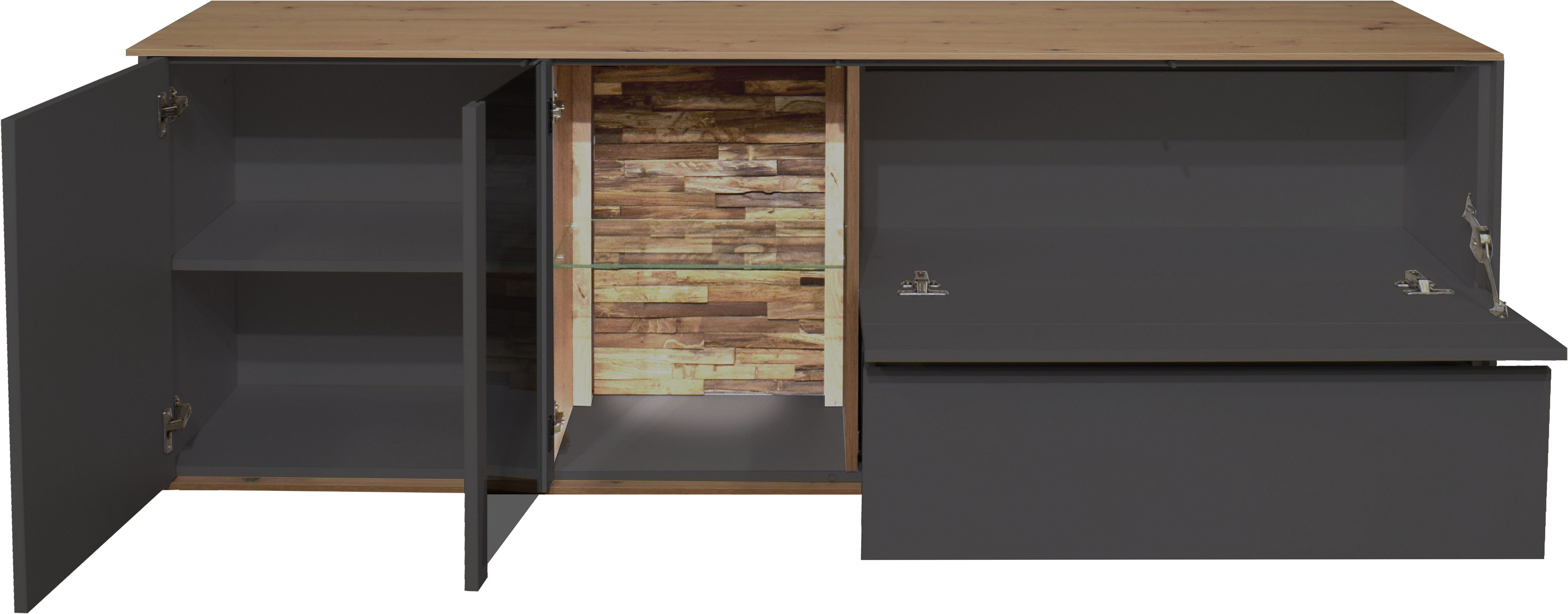 Mäusbacher Lowboard, Faro Lowboard B 169 cm, inkl. Beleuchtung, Push to open Funktion