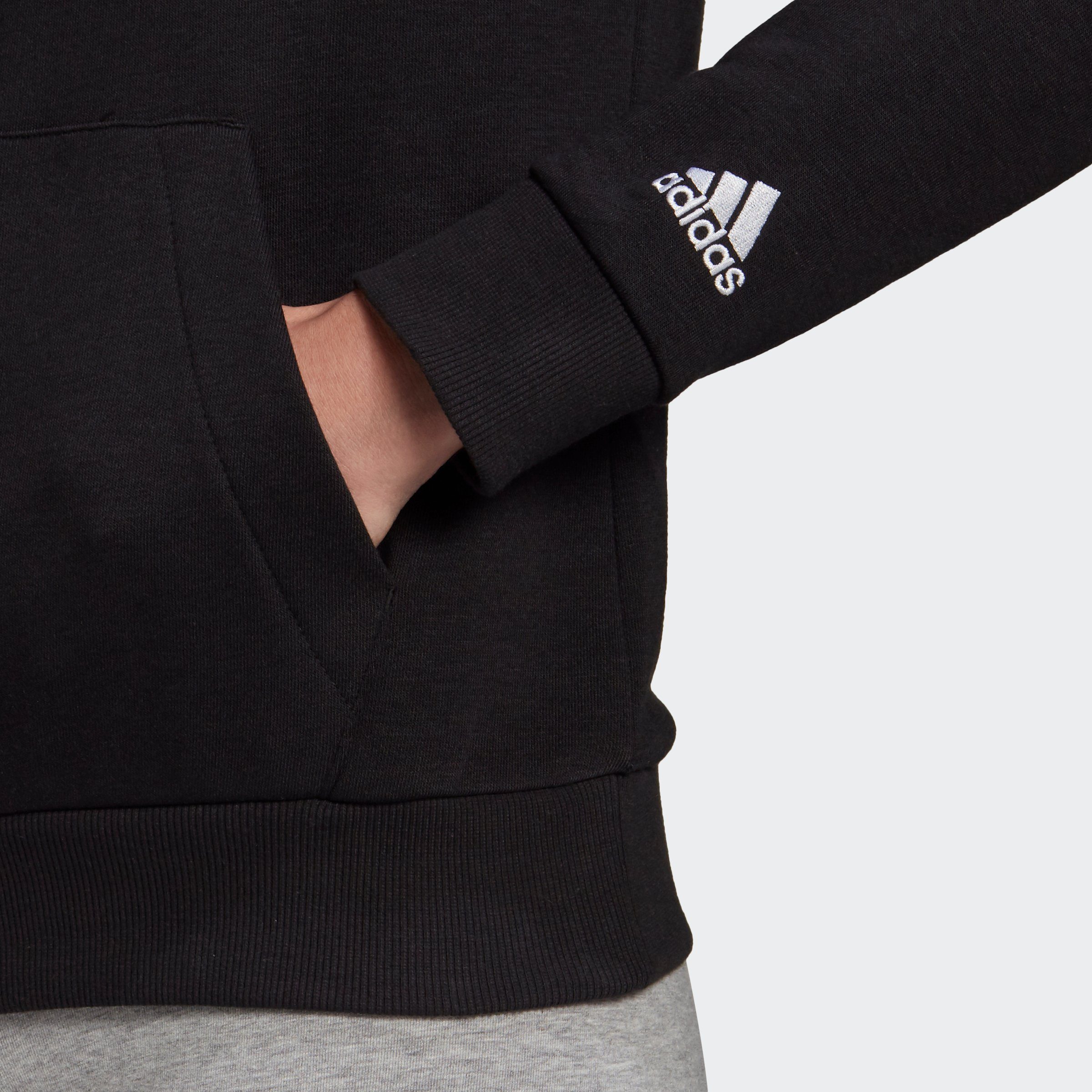 BLACK/WHITE HOODIE LOGO ESSENTIALS Sportswear adidas Kapuzensweatshirt