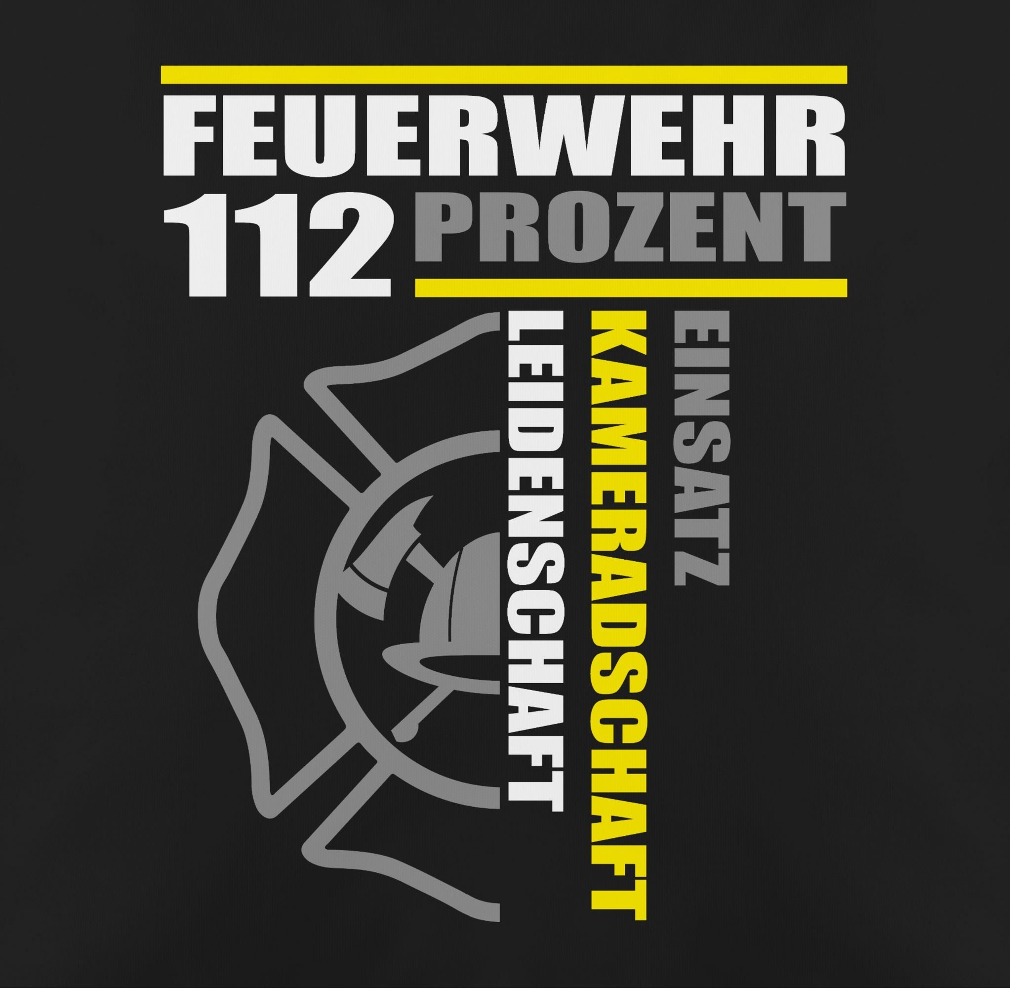 Shirtracer Feuerwehr Prozent Freiwilli, Feuerwehr Leidenschaft - 112 1 Kameradschaft Schwarz Dekokissen - Einsatz