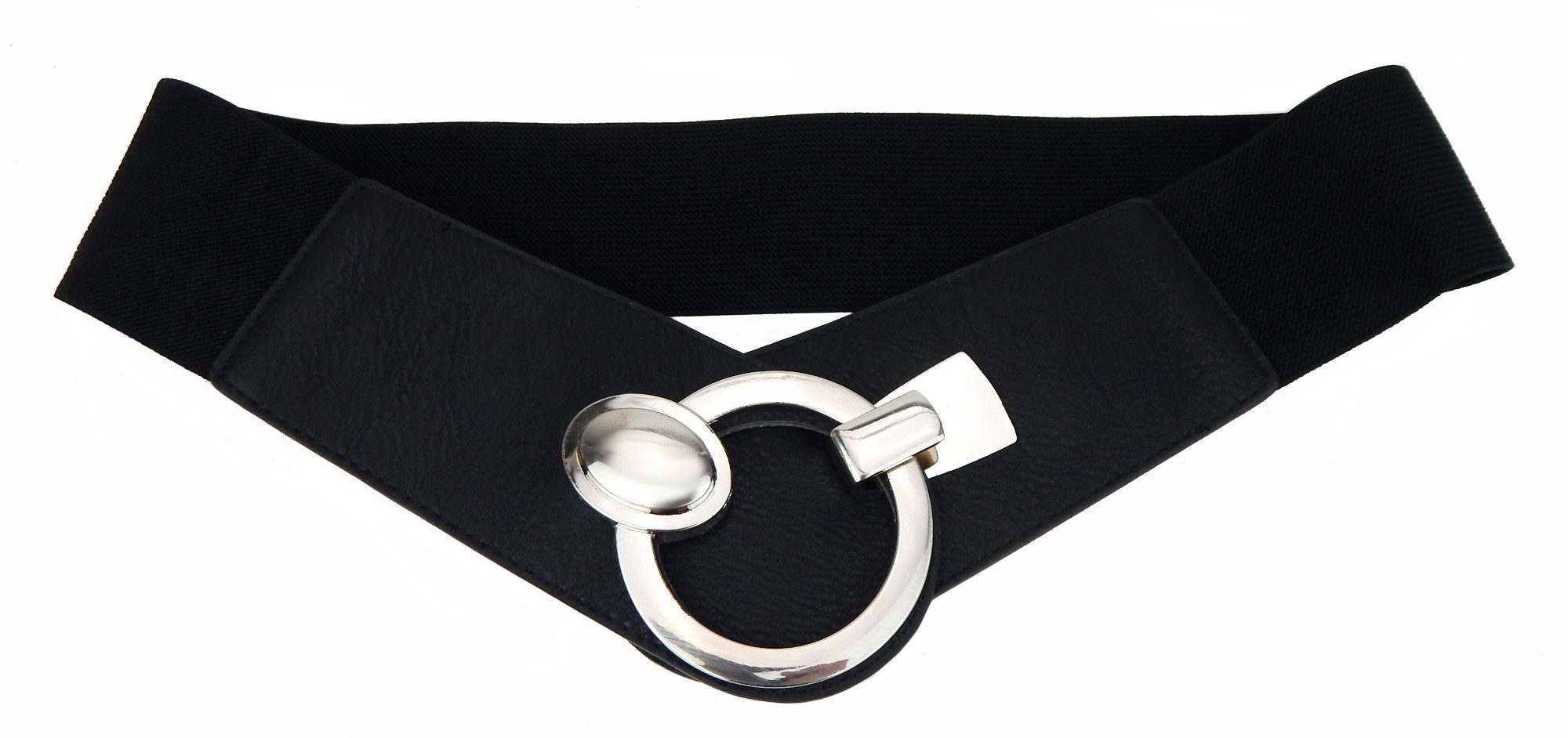 Ella Jonte Stretchgürtel schwarz Schnalle silber elastischer Gürtel 75 - 95 günstig online kaufen