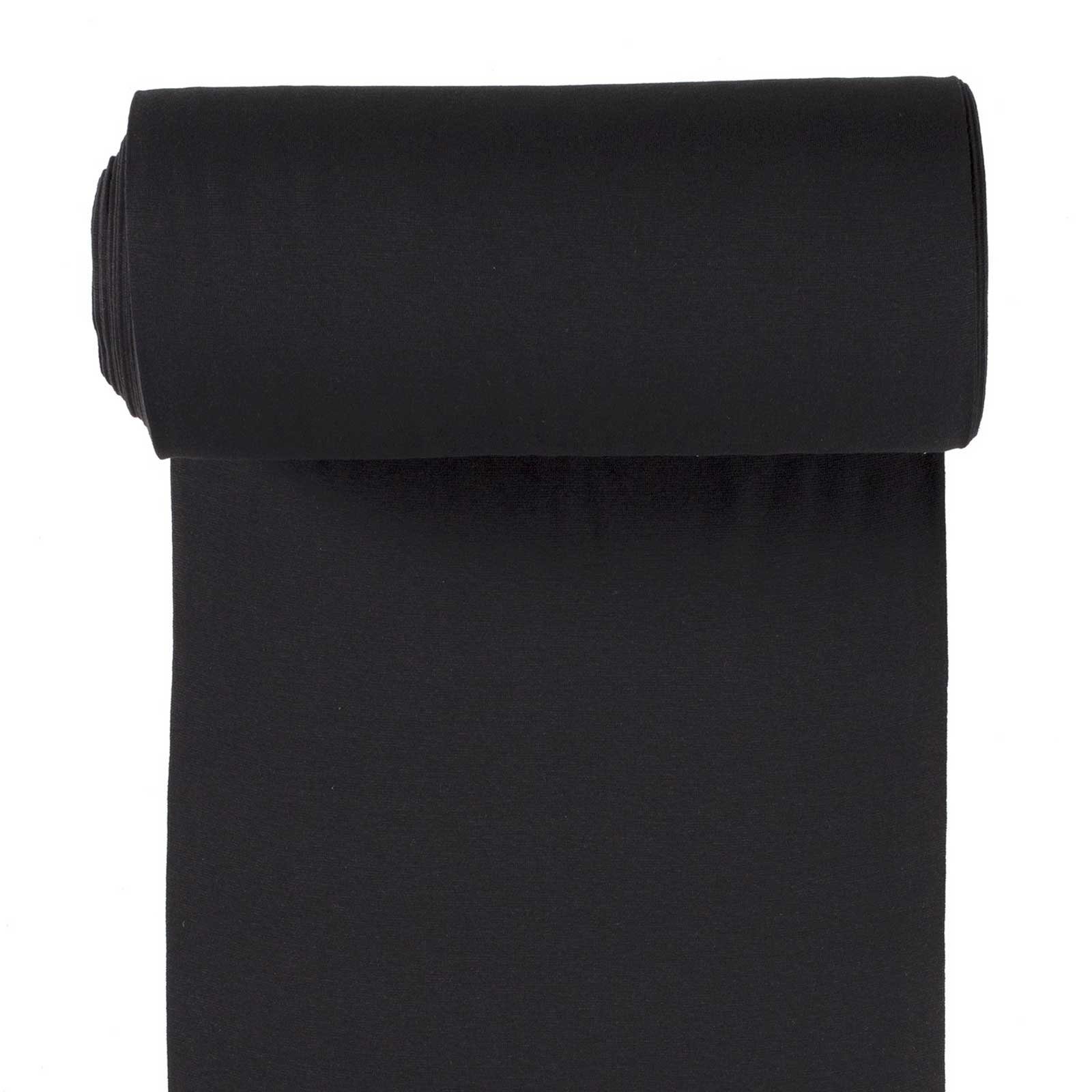 maDDma Stoff Bündchenstoffpaket Gesamtlänge 10m Uni 35/70cm Schlauchware Jersey, schwarz