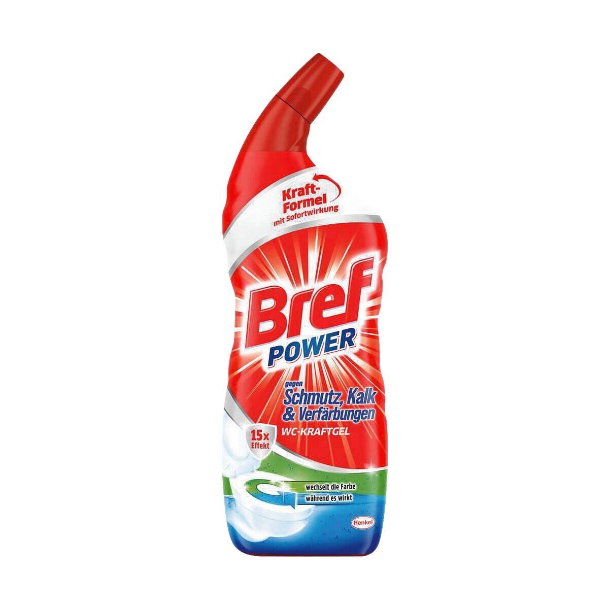 Bref Power Power WC-KraftGel Schmutz, Kalk & Verfärbungen WC-Reiniger (750 ml)
