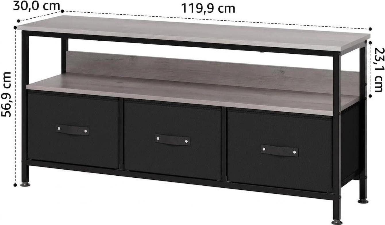 GarveeMore TV-Schrank Lowboard,Fernsehschrank Mit Schubladen Und Regalen für Fernseher Bis Zu 55 Zoll,für Wohnzimmer