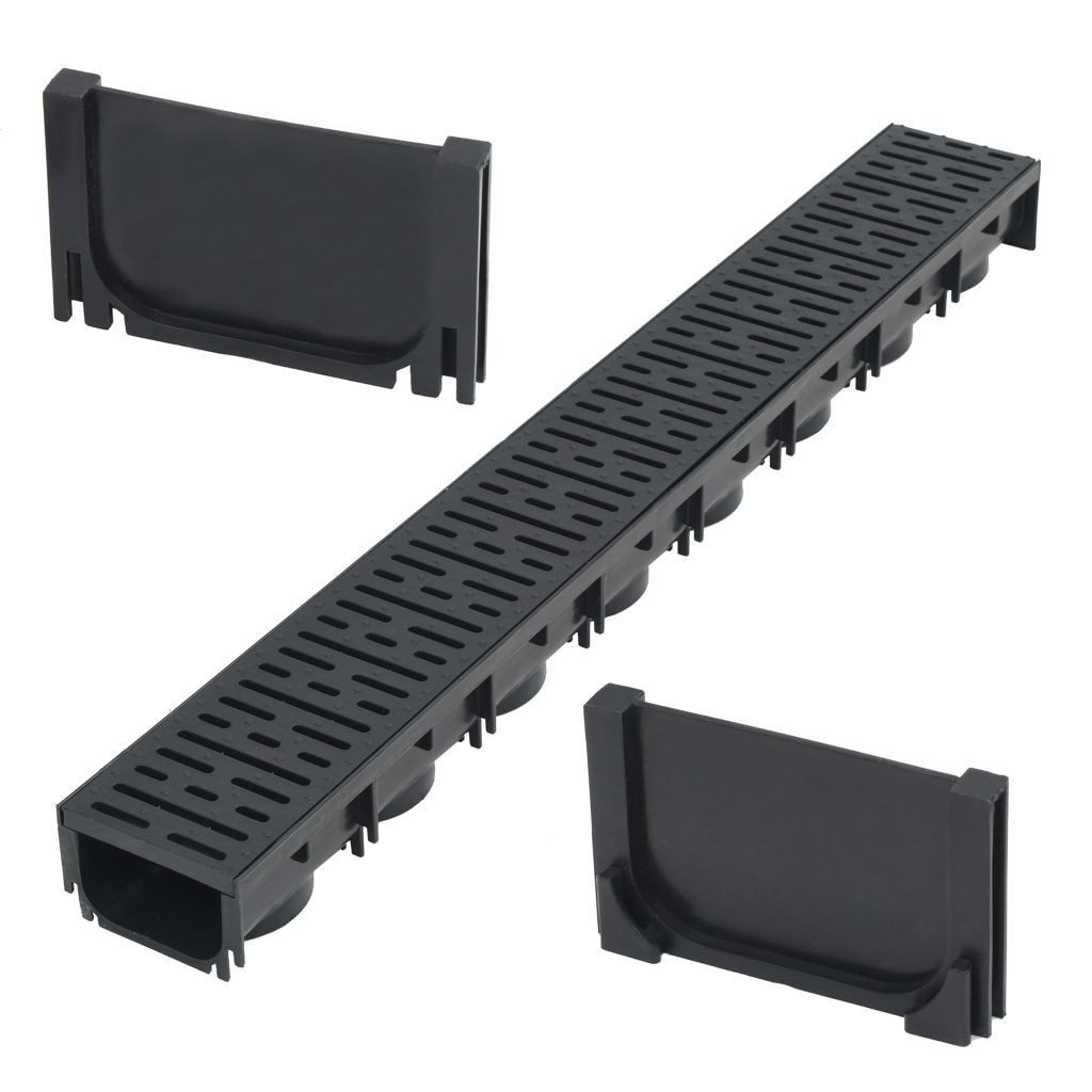 vidaXL Duschablauf Entwässerungskanal Kunststoff 1 m Duschrinne Bodenablauf Abflussrinne