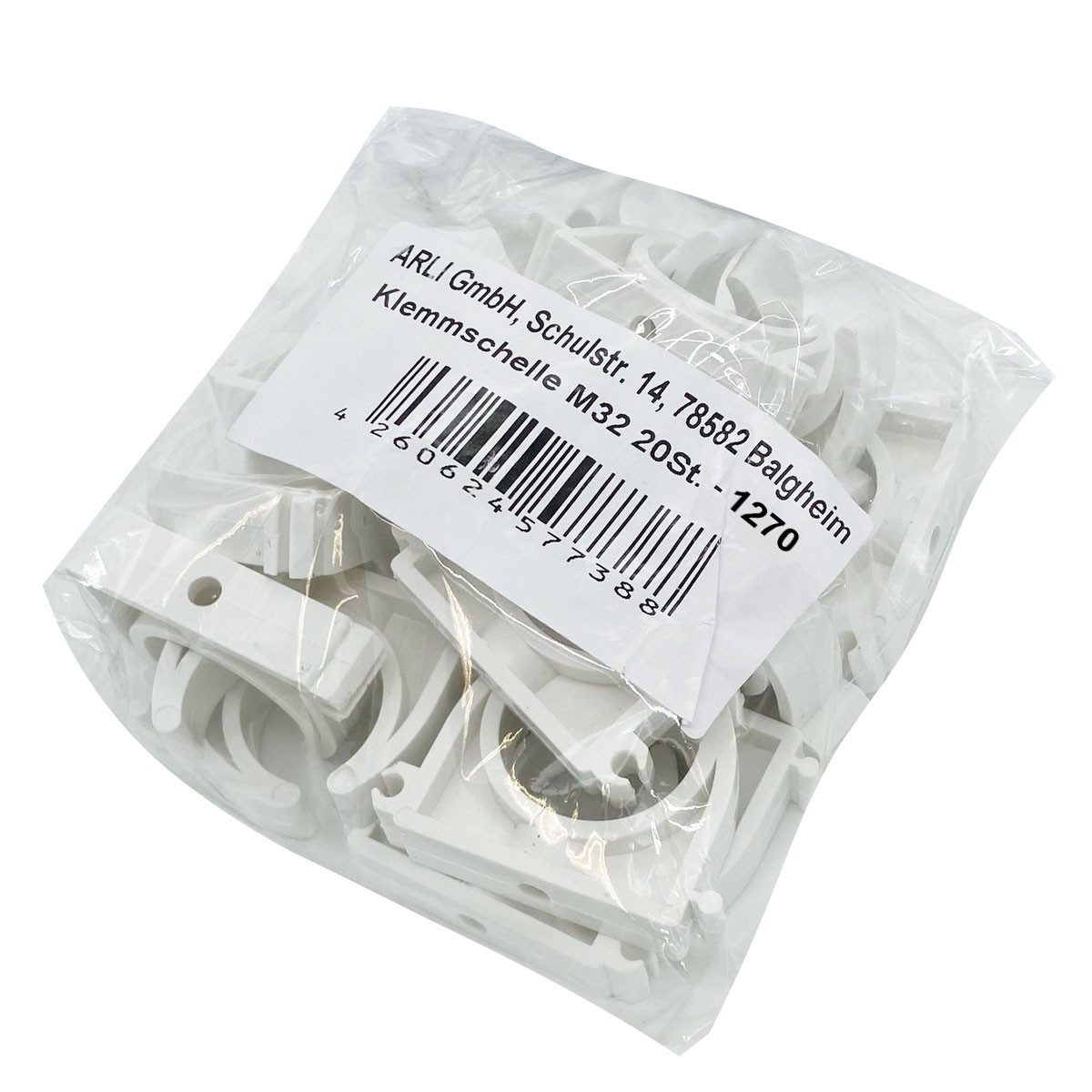 ARLI Klemmbefestigung 20x ARLI Klemmschelle M32 für Installationsrohr, (Set, 20-tlg., Clips), 100% kompatible mit ARLI Installationsrohr