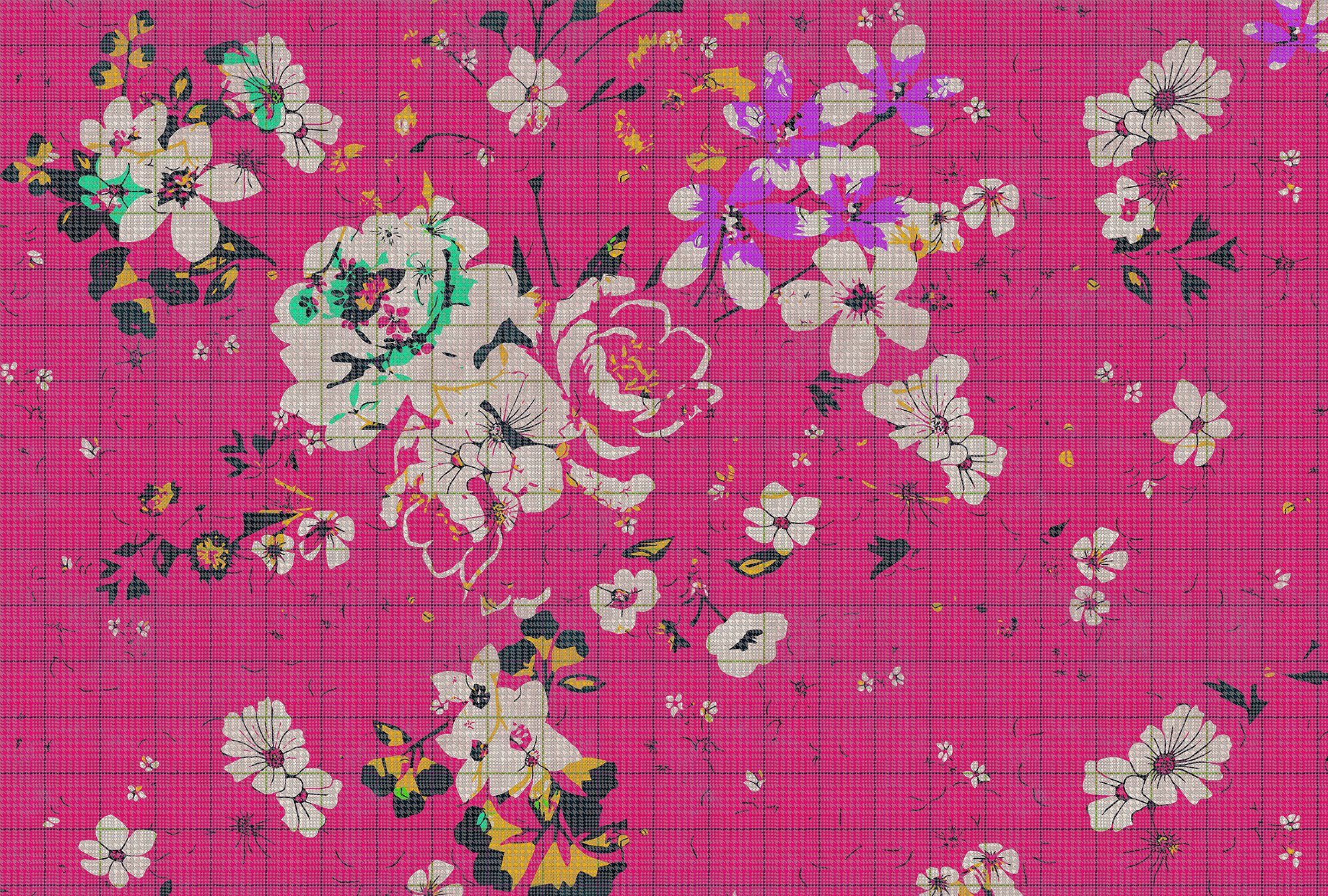 living walls (4 by Patel St), Flower Schräge glatt, 2, Vlies, Fototapete Wand, Plaid Walls