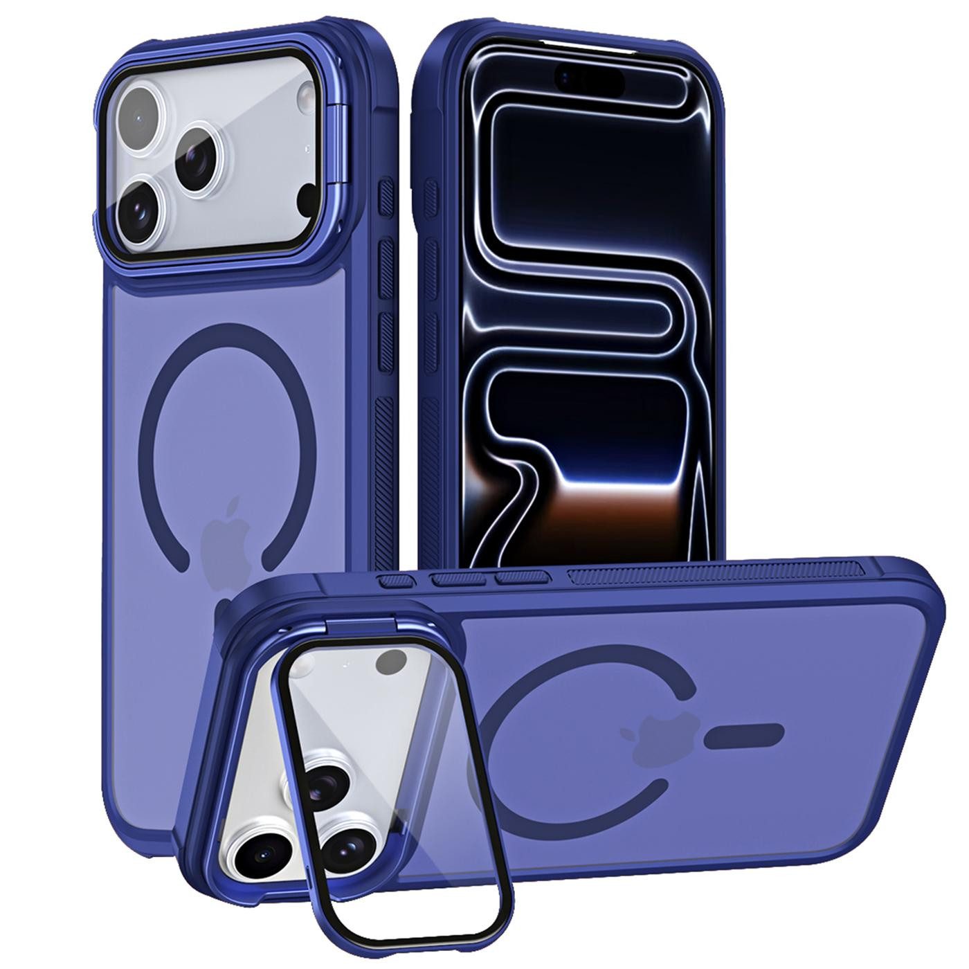 CoolGadget Handyhülle Hybrid CAM Handy Hülle für Apple iPhone 17 Pro 6,3 Zoll, Kameraschutzglas klappbar Schutzhülle Metallring für Magsafe Zubehör