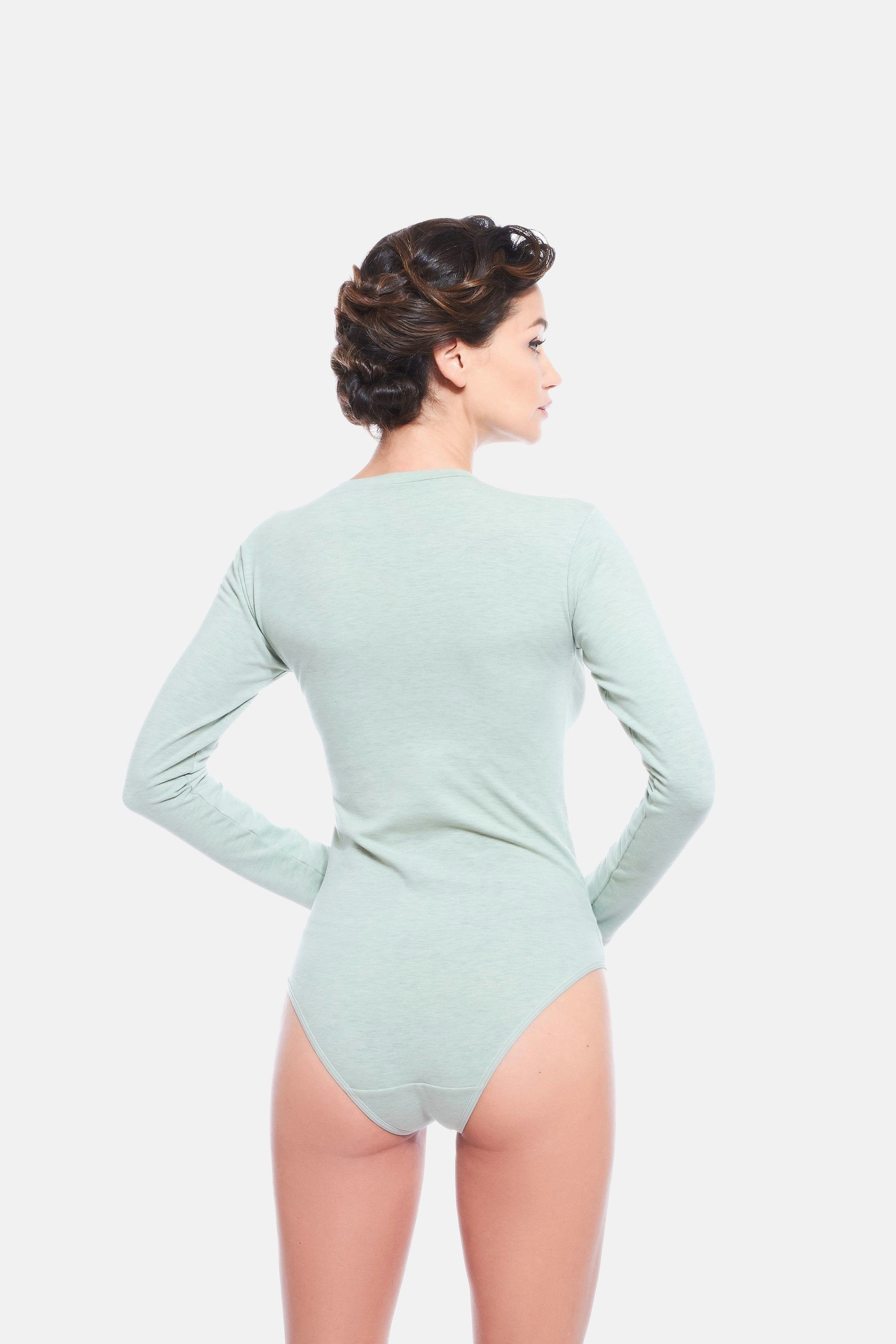 Evoni Body Langarmbody Thermobody Halbkragen