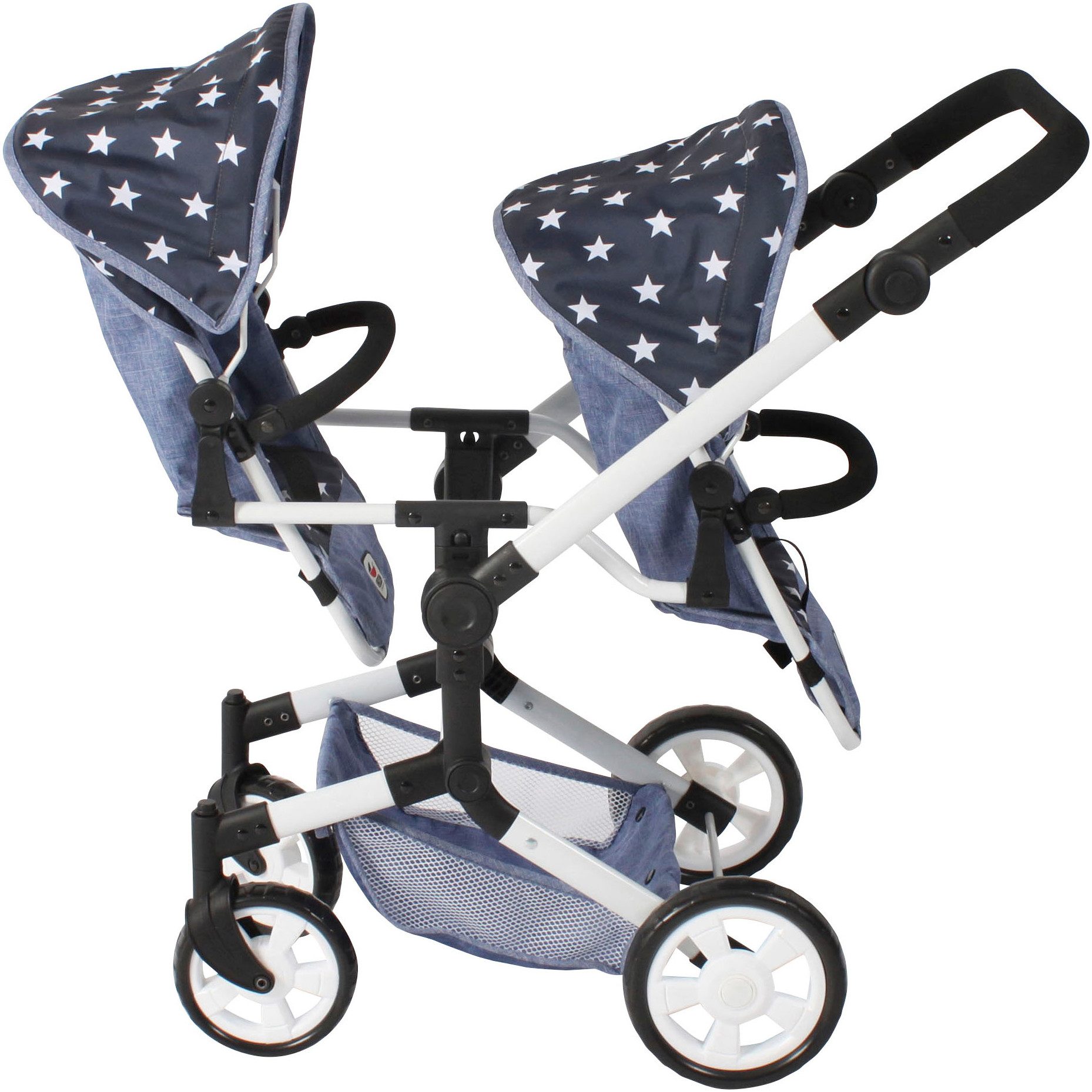 CHIC2000 Puppen-Zwillingsbuggy Linus Duo, mit zwei abnehmbaren, bis in Liegeposition verstellbaren Sportsitzen