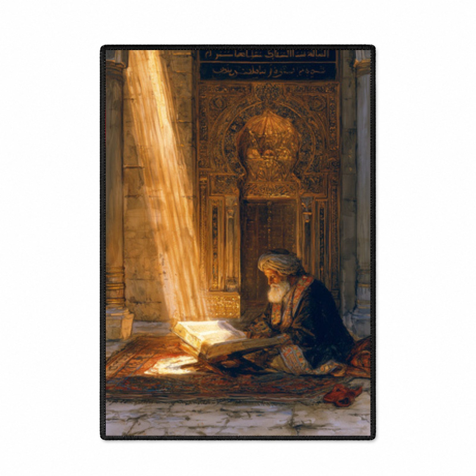 Jumpeak Teppich Ölgemälde-Teppich im orientalischen Stil, Kunstkaschmir, rutschfest, Rechteckig, Höhe: 5 mm, Waschmaschinenfest, Thermotransferdruck, für Schlafzimmer