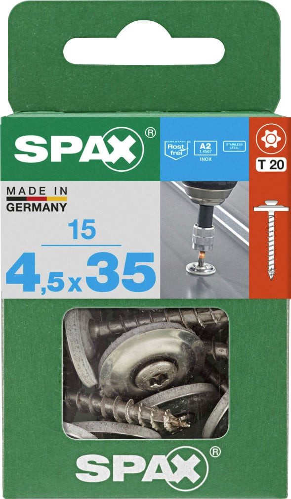 SPAX Spenglerschraube Spax Spenglerschrauben 4,5 x 35 mm T20 Vollgewinde