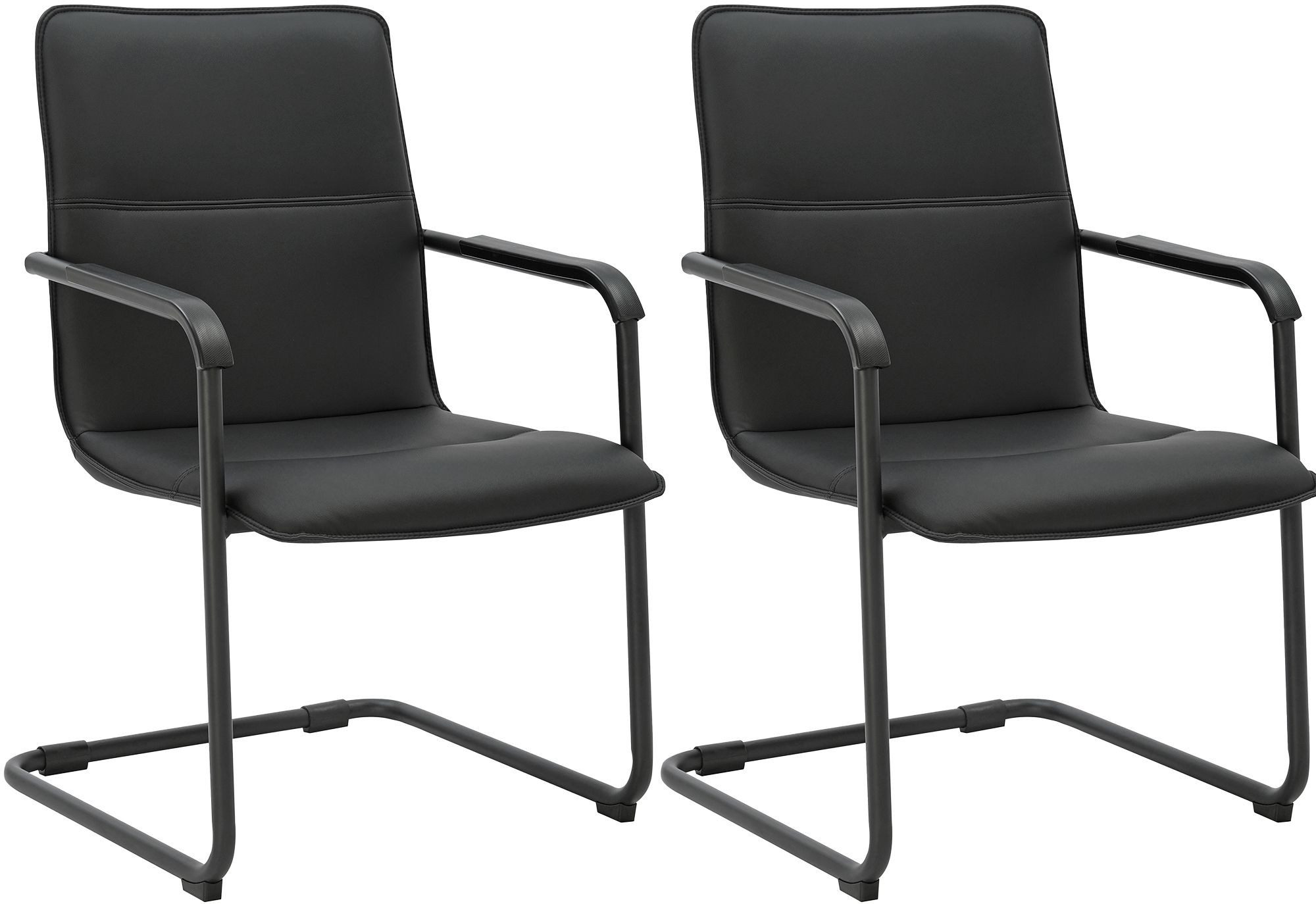 furnicato Besucherstuhl Freischwinger Seattle 92x57x59 cm schwarz/schwarz (1 St)