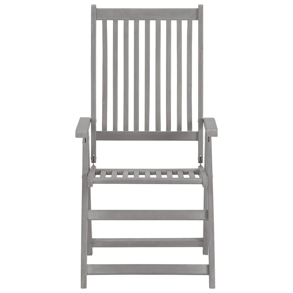 vidaXL Gartenstuhl Verstellbare Gartenstühle Stk Holz Akazie Auflagen 2 mit Massivholz