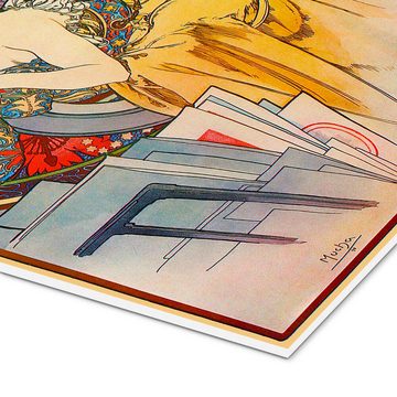 Posterlounge Forex-Bild Alfons Mucha, Frau mit Bildersammlung, Büro Grafikdesign