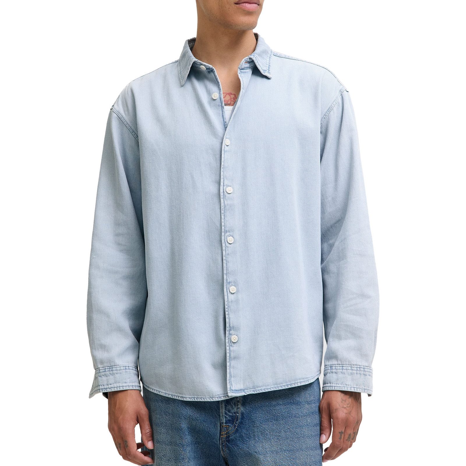 Jack & Jones Jeanshemd JORNORREBRO Denim Shirt LS SN mit Knopfleiste günstig online kaufen