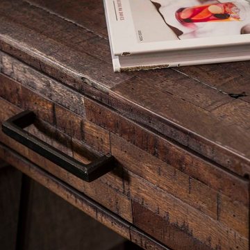 RINGO-Living Nachttisch Massivholz Nachttisch Dorisa mit Schublade in Natur-dunkel und Schwarz, Möbel