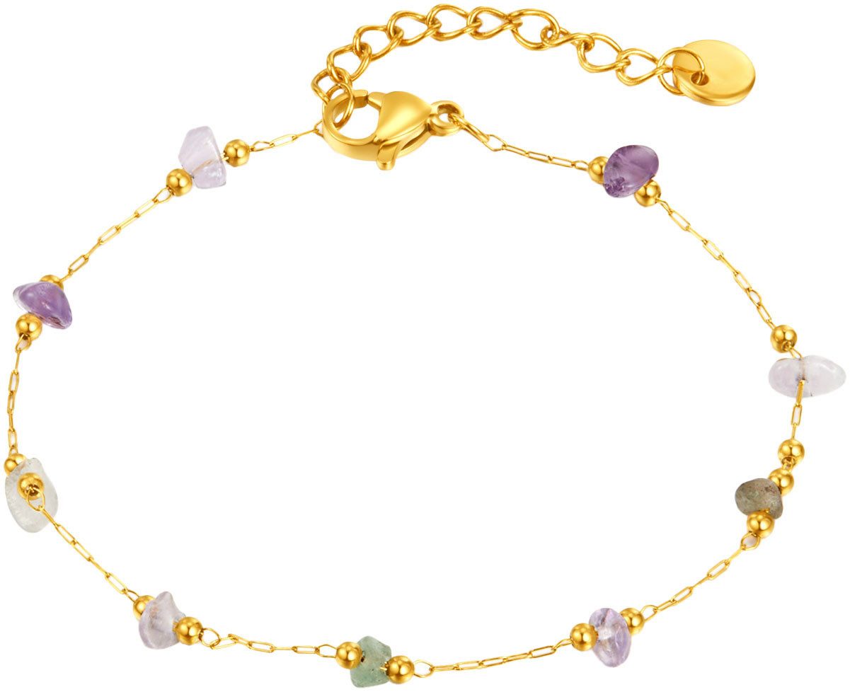 Firetti Armband Schmuck Geschenk Edelstahl Armschmuck Armkette Edelstein, mit Naturstein
