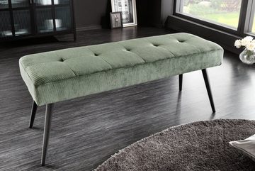 riess-ambiente Sitzbank BOUTIQUE 100cm grün / schwarz (Einzelartikel, 1-St), Wohnzimmer · Cord · Metall · Esszimmer· Flur · Schlafzimmer