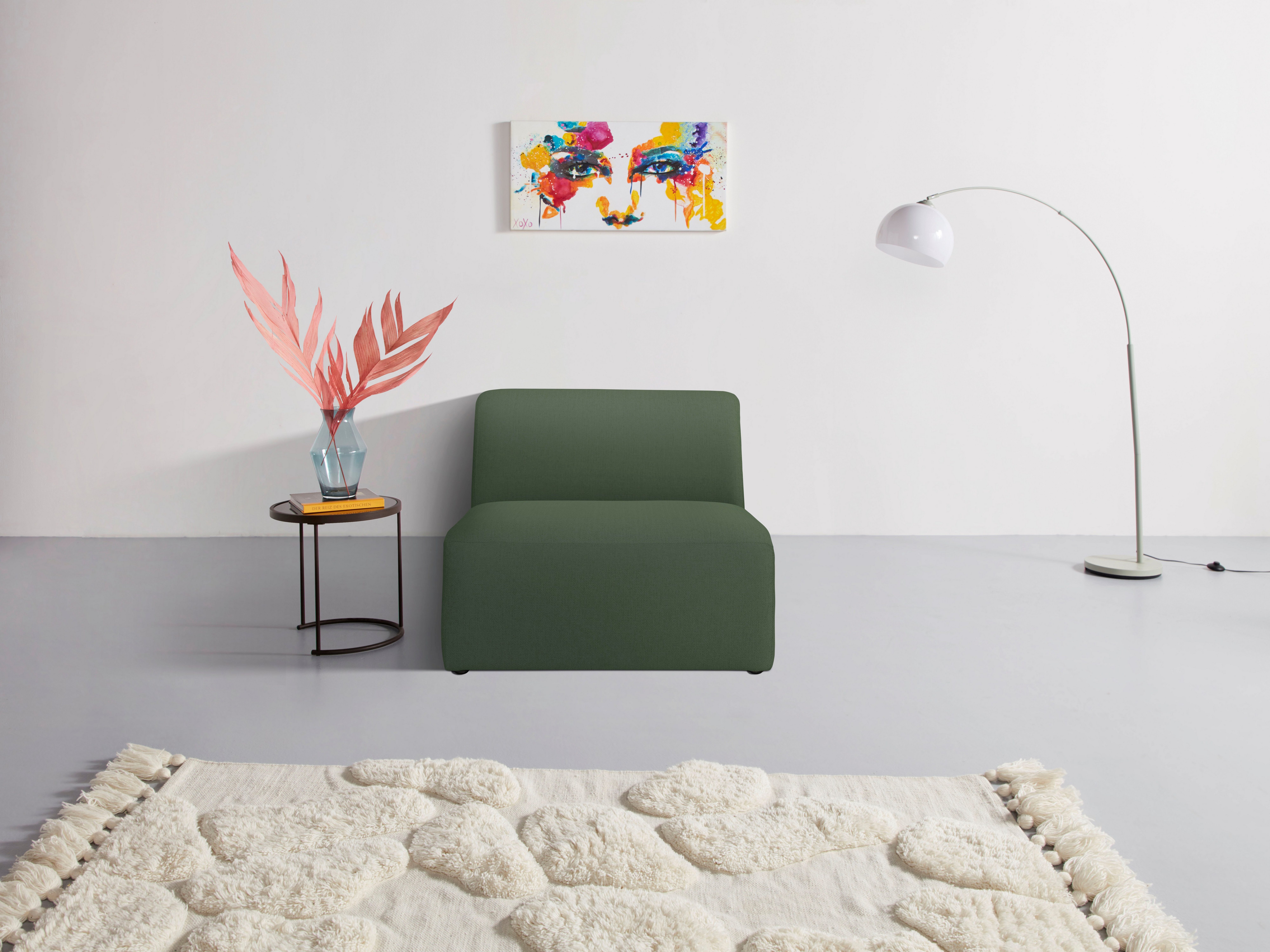 khaki Sofa-Mittelelement Koa, INOSIGN Komfort, Proportionen schöne angenehmer