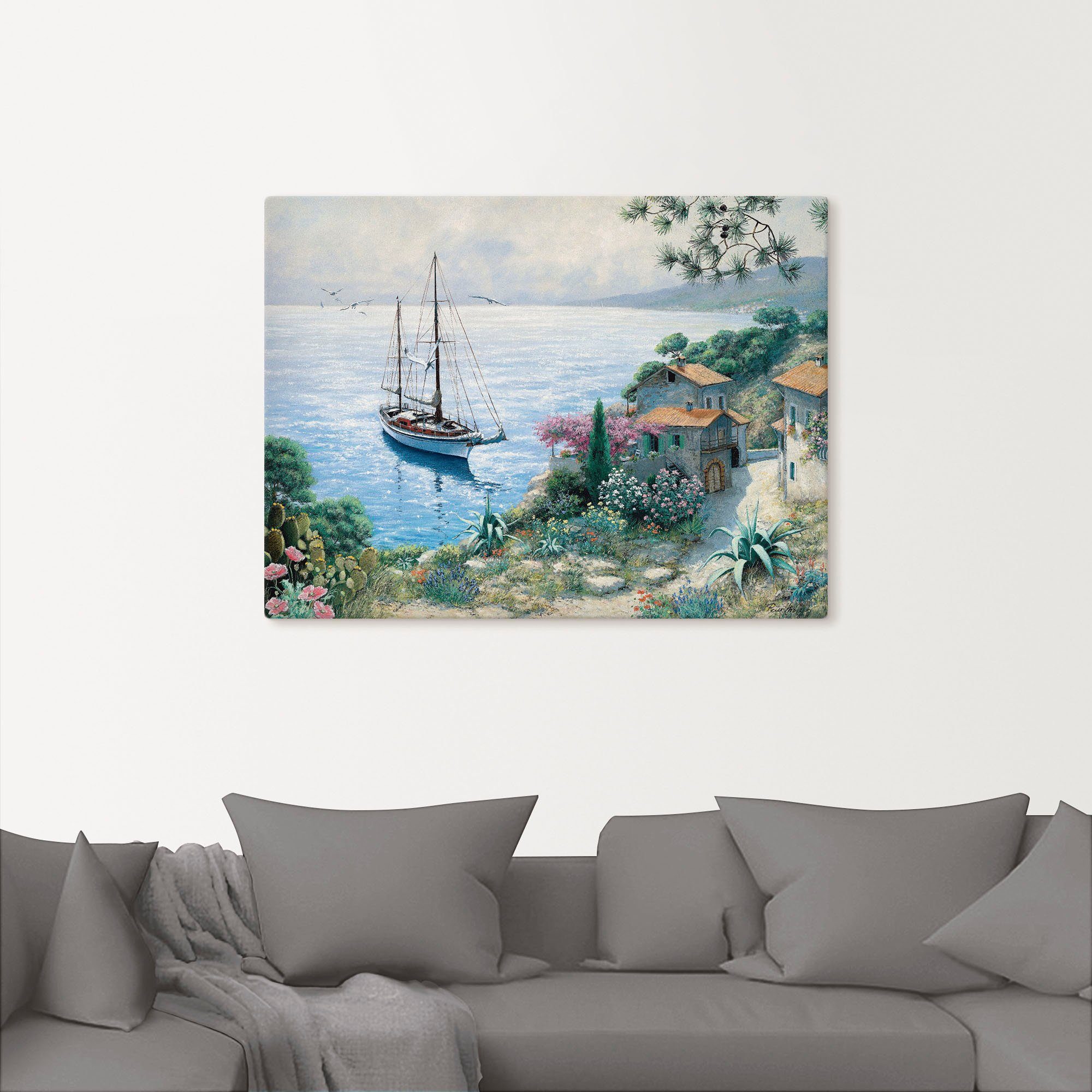 Artland Leinwandbild Die Bucht, Boote & Schiffe (1 St), auf Holzrahmen gespannt