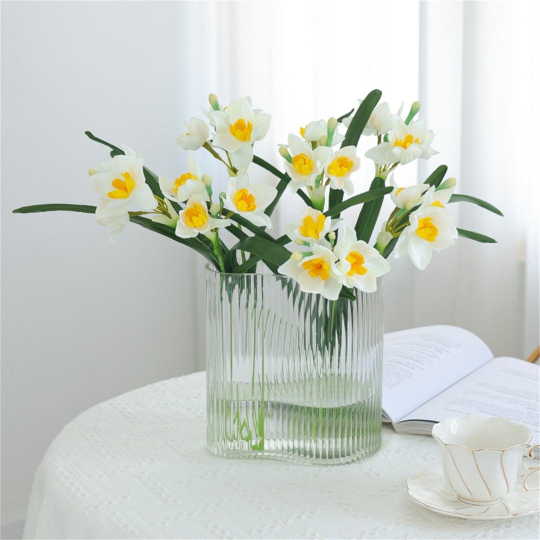 einem handgefertigte L.Ru Kunstblumenstrauß Zweig, Narzissenblume UG, Grünpflanzen simulierte mit Heimdekoration, Blumen, Künstliche
