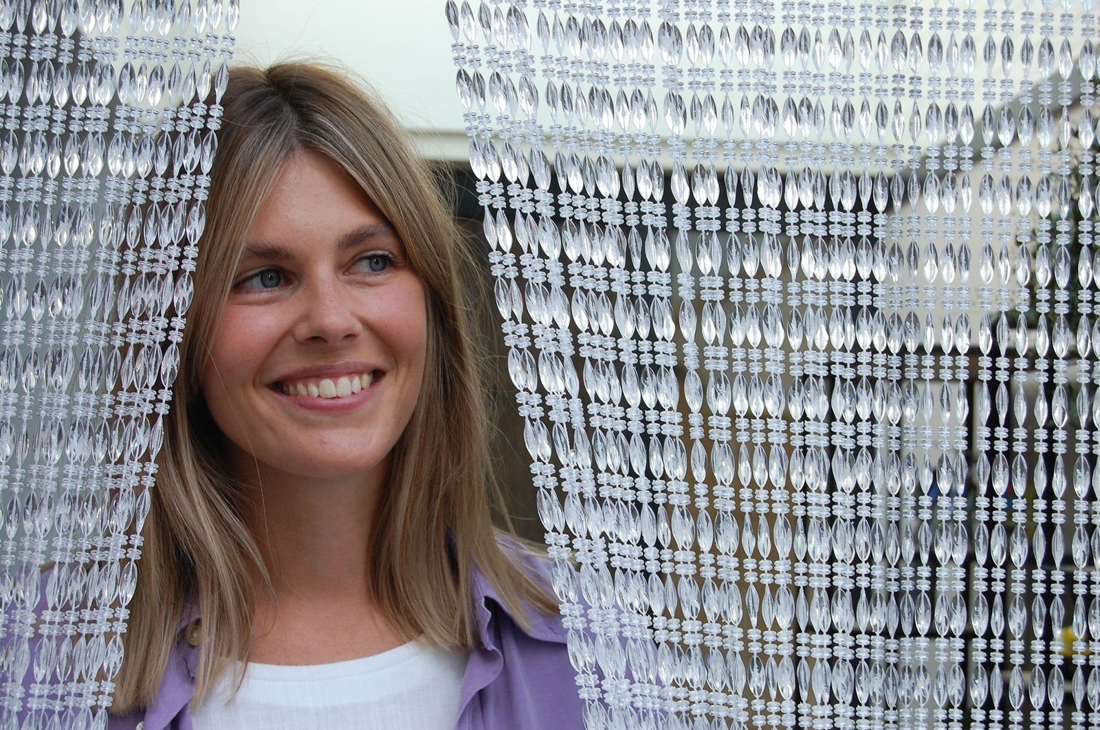 La Tenda Perlenvorhang ELBA 2 Türvorhang transparent, Hakenaufhängung, transparent, 90 x 210 cm, Polypropylen - Länge und Breite individuell kürzbar