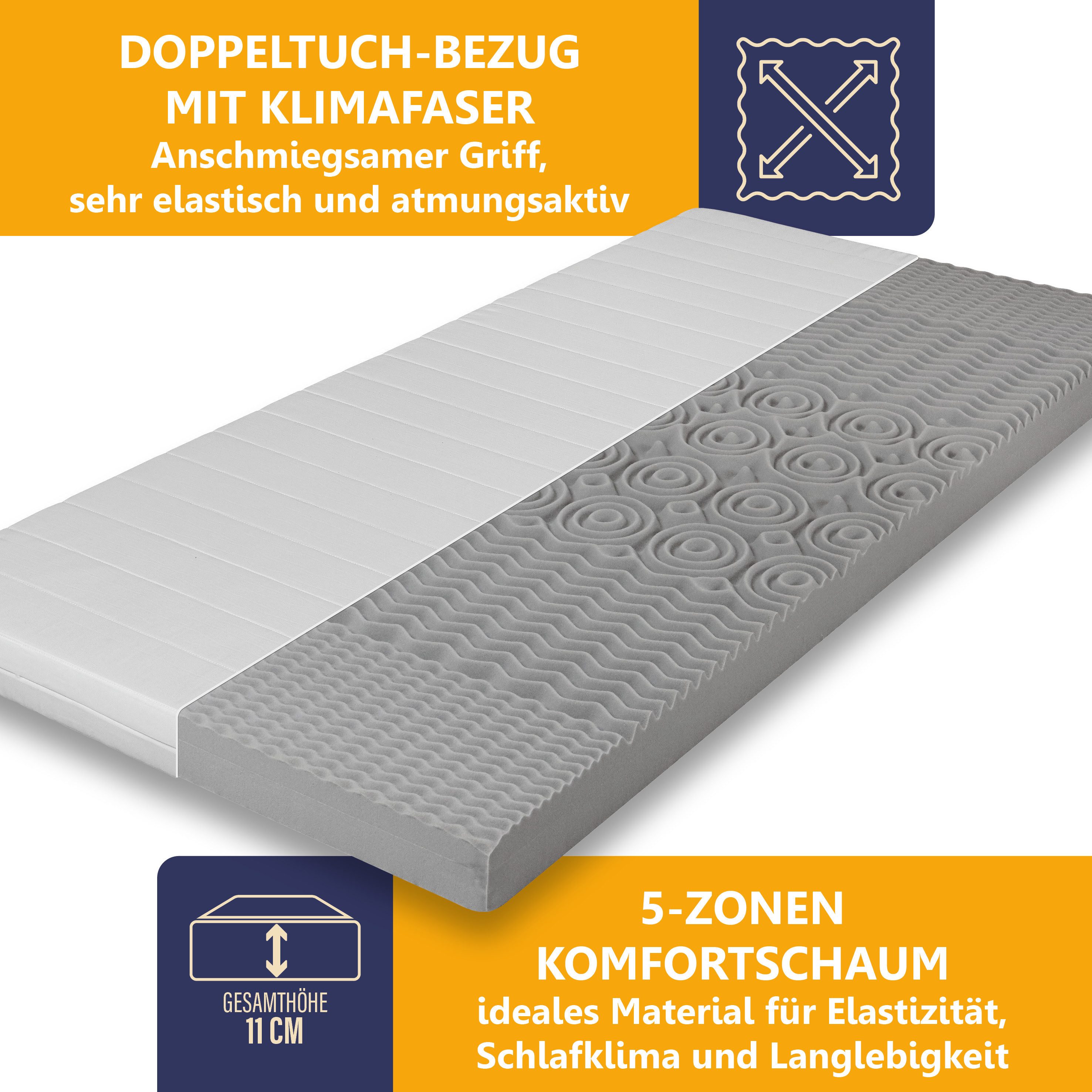Kaltschaummatratze White Star KS atmungsaktiv, punktelastisch, ergonomische Liegezonen, Beco, 11 cm hoch, Allergikergeeignet, wendbar, waschbarer bis 60 °C, 80x – Bild 5 von 5