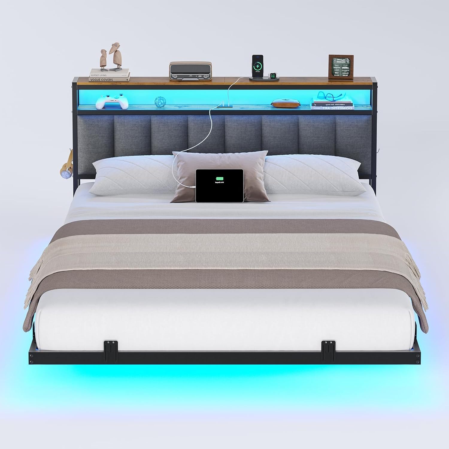 MSMASK Polsterbett mit Ladestation und LED-Beleuchtung, günstig online kaufen