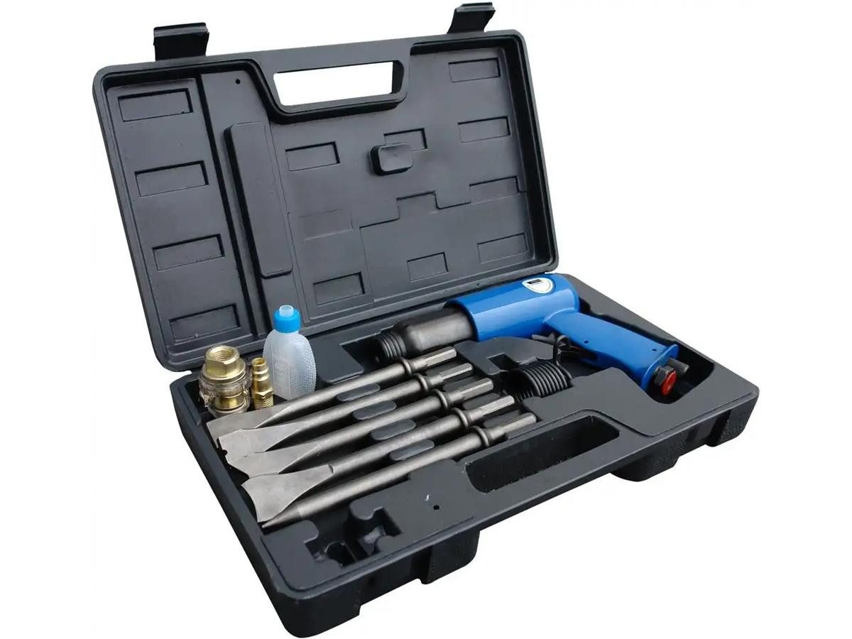 Güde Druckluft-Meißelhammer Set 9-tlg., für 6-kant Aufnahme, (Set, 9-tlg)