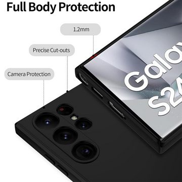 CoolGadget Handyhülle Black Series Handy Hülle für Samsung Galaxy S24 Ultra 6,8 Zoll, Silikon Schlicht Robust Schutzhülle für Samsung S24 Ultra 5G Hülle