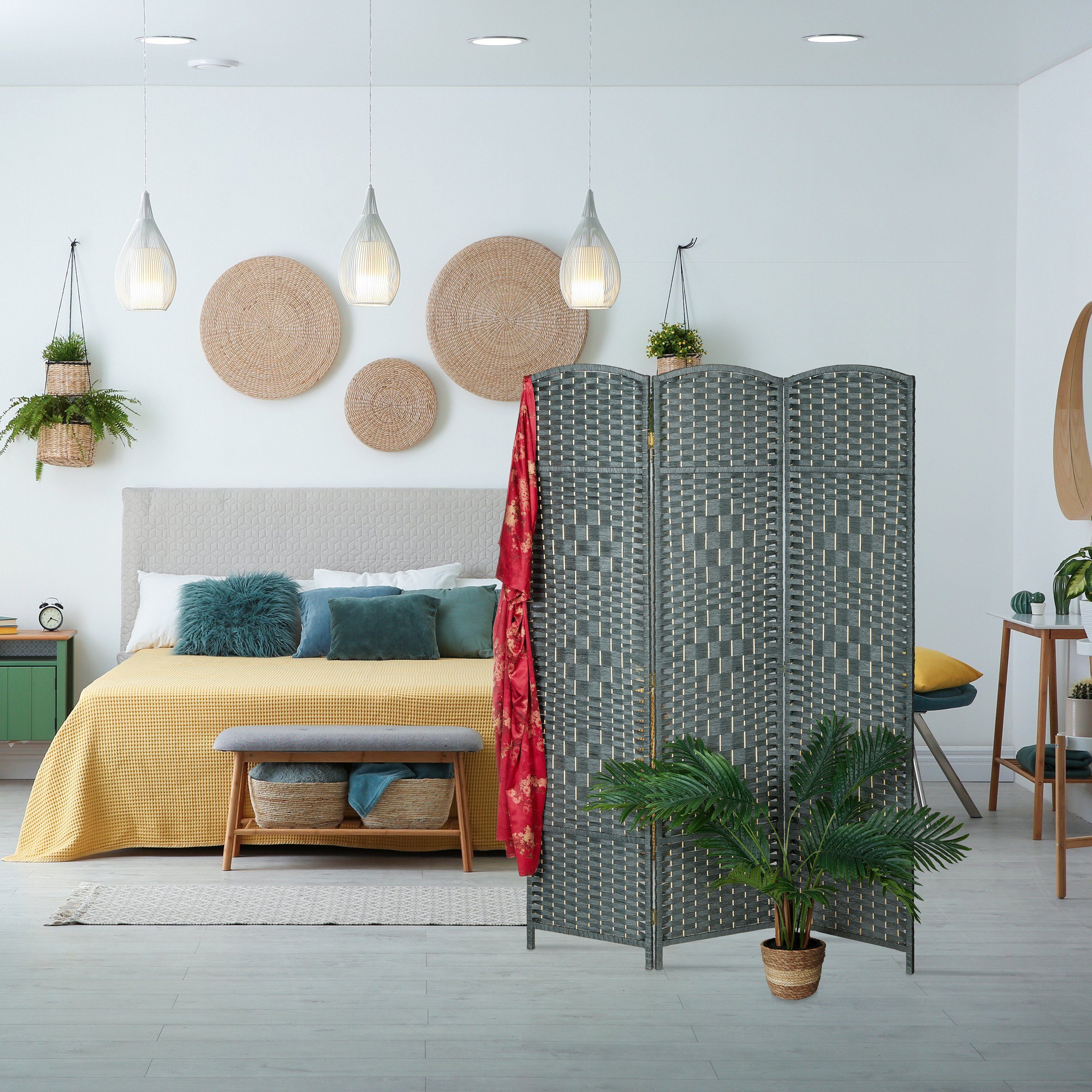 relaxdays Paravent in Grau günstig online kaufen