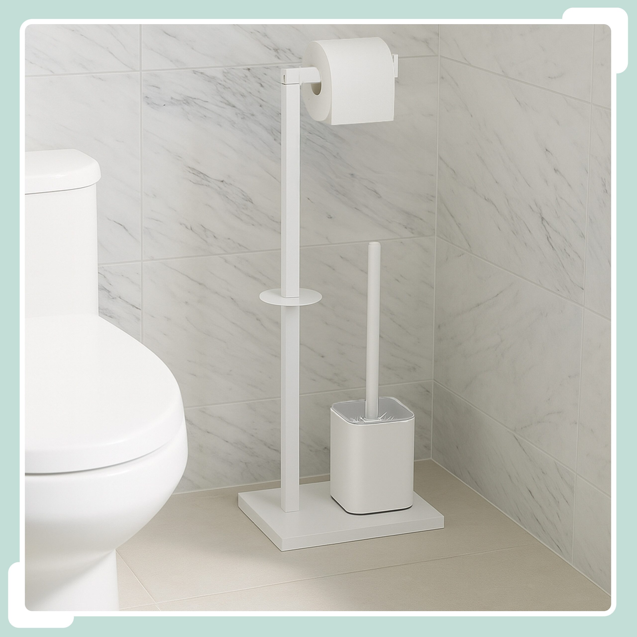 relaxdays WC-Garnitur aus Metall, weiß günstig online kaufen