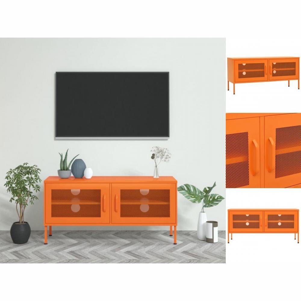 DOTMALL vidaXL TV-Schrank Stahl TV-Schrank Lowboard cm Orange 105x35x50