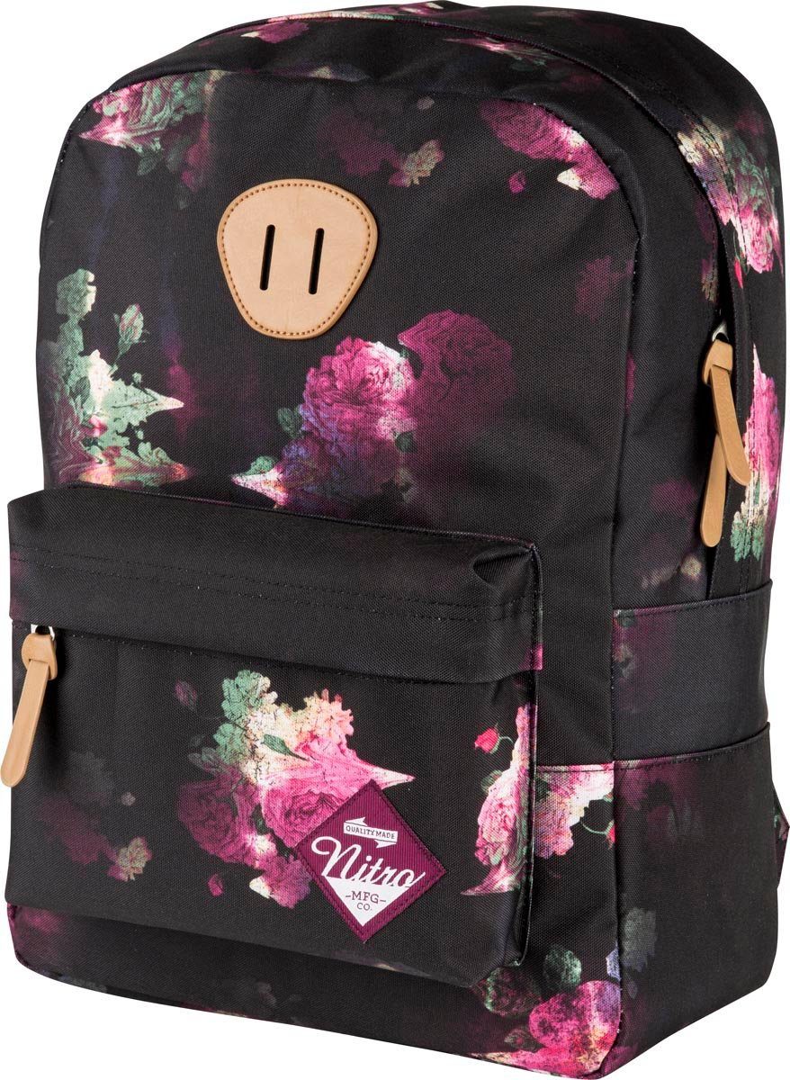 NITRO Freizeitrucksack Black Urban Rose, mit Classic, Laptopfach