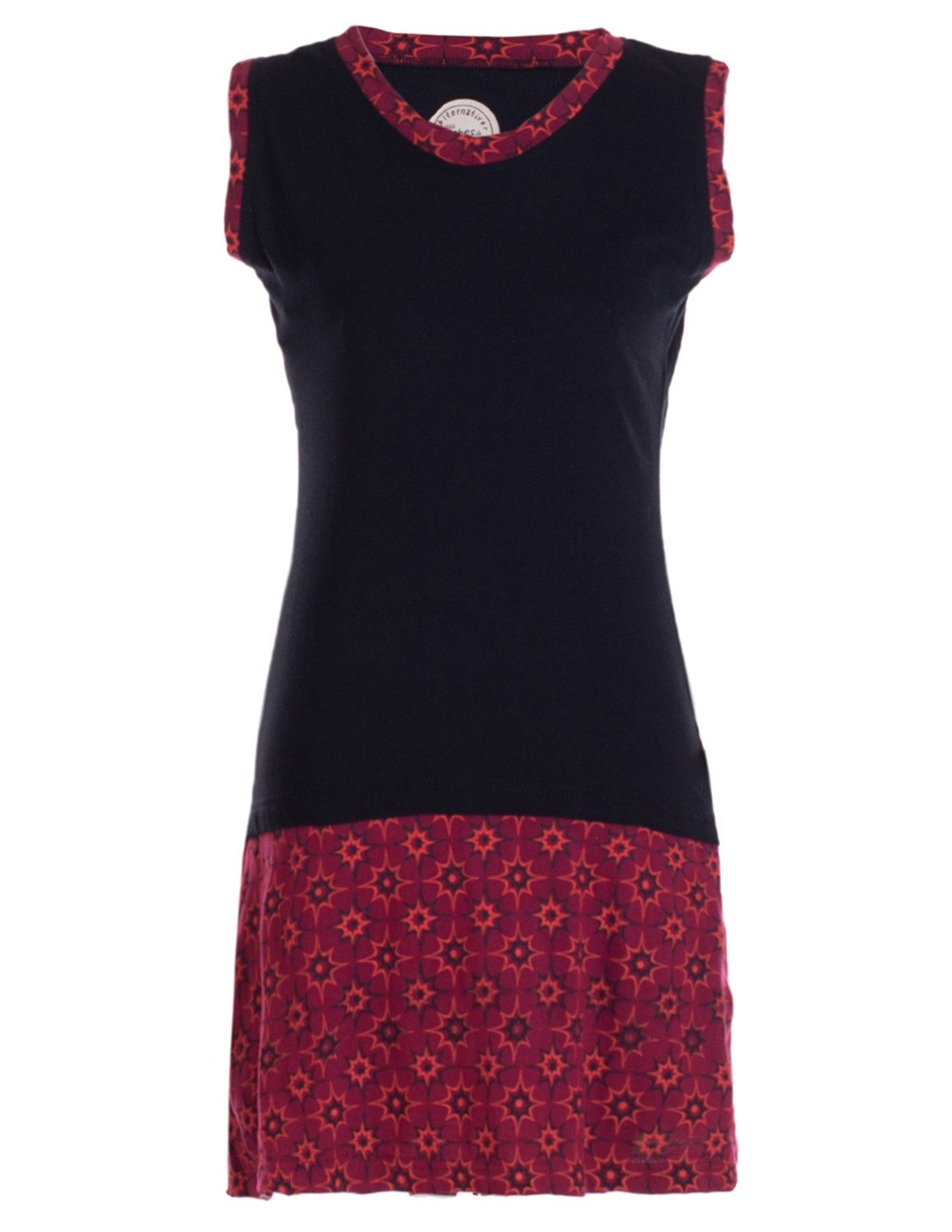 Sommerkleid Damen Sommerkleid Armlos Sternchen-Kleid Tunika-Kleid T-Shirtkleid