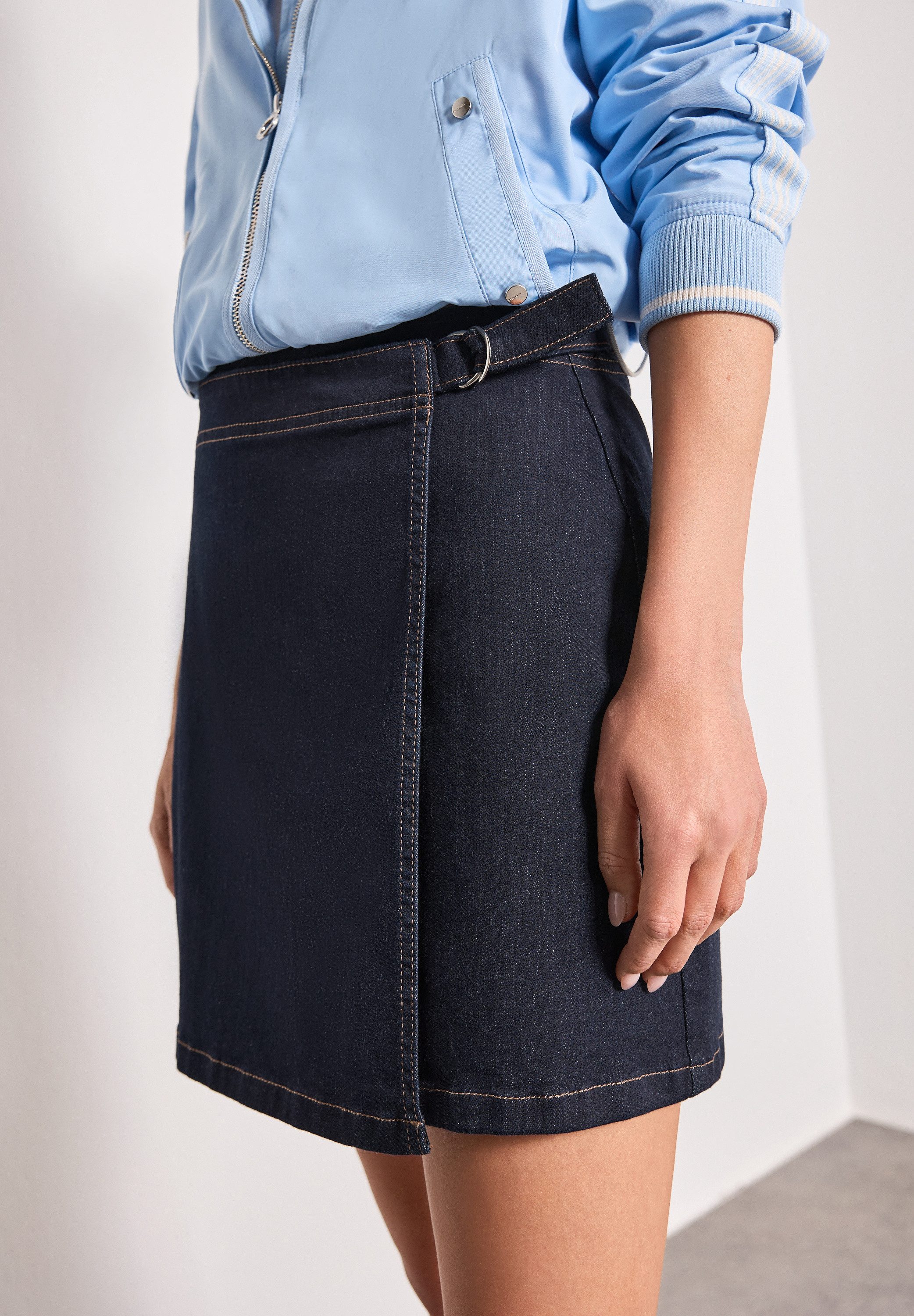 STREET ONE Jeansrock Sommer Denim Rock in Wickeloptik – Bild 3 von 5