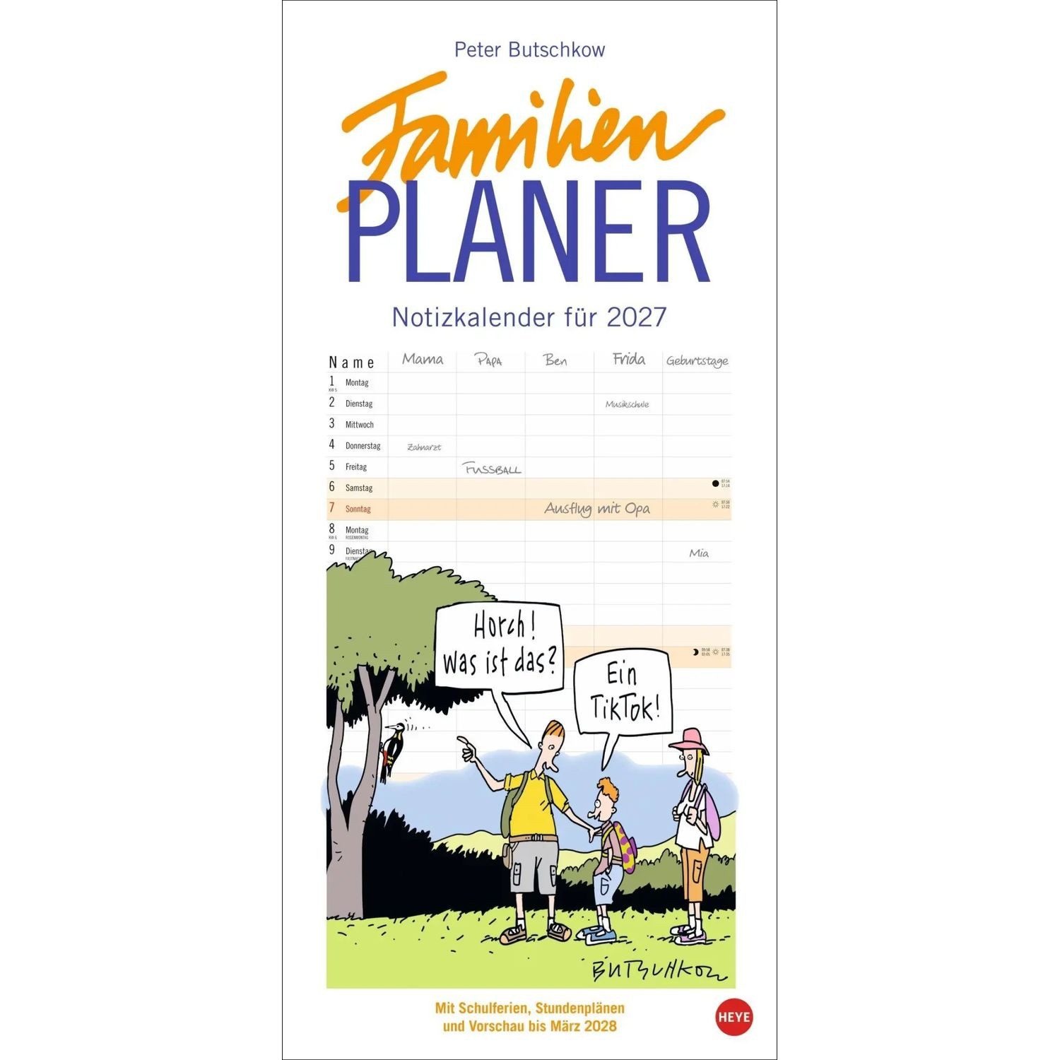 HEYE Wandkalender Peter Butschkow: Familienplaner 2027