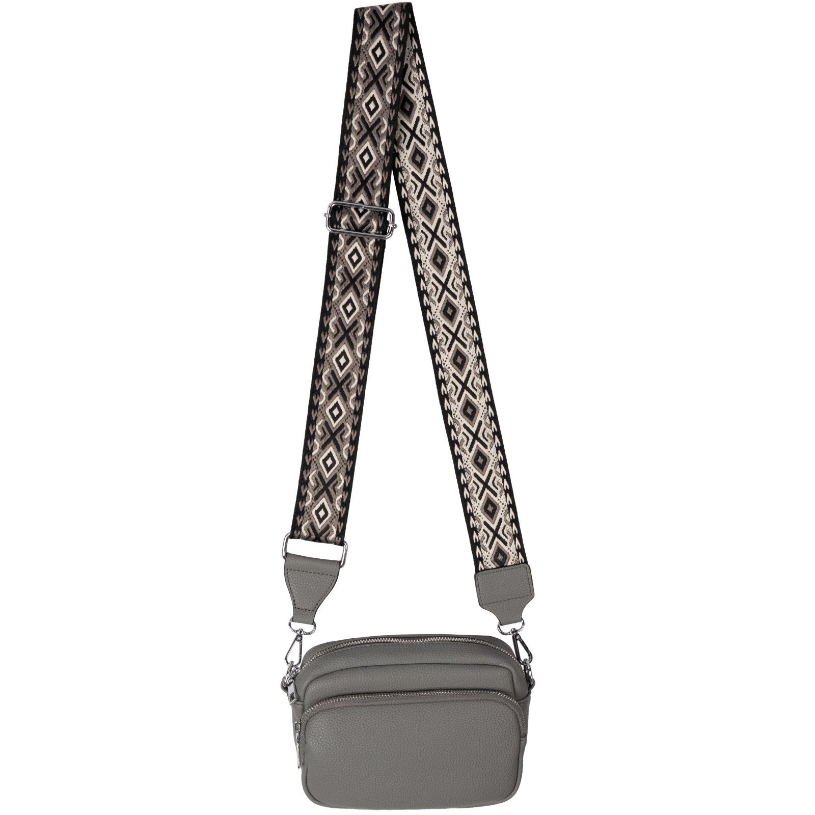 EAAKIE Gürteltasche Bauchtasche Umhängetasche Crossbody-Bag Kunstleder CrossOver, Hüfttasche Schultertasche, GREY als Italy-D, Umhängetasche tragbar