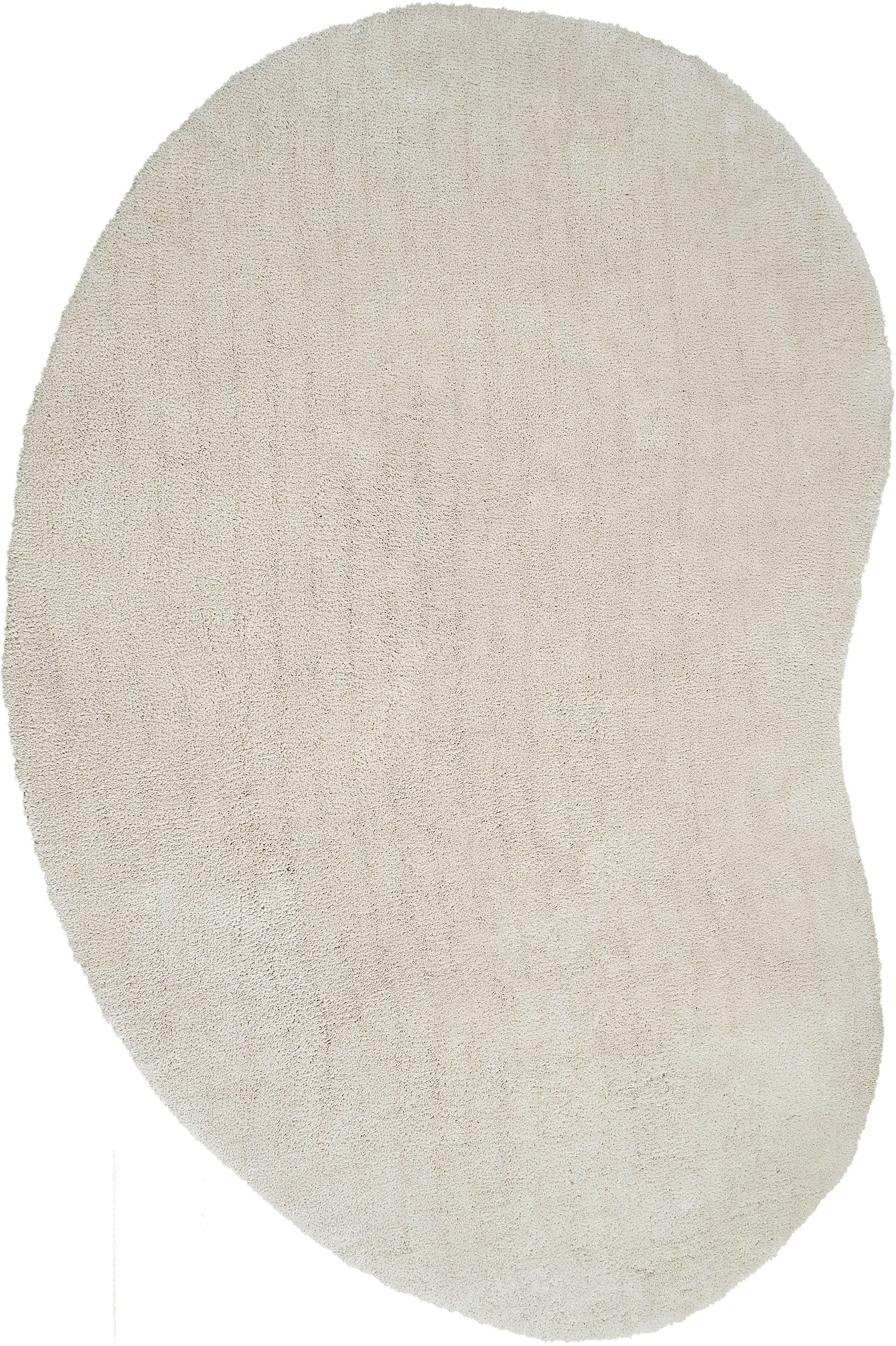 LeGer Home by Lena Gercke Hochflor-Teppich Halrum, einfarbig, besondere Form, modern, U-förmig, Höhe: 25 mm, organische Form, bean shape, kuschelig, Wohnzimmer, Schlafzimmer