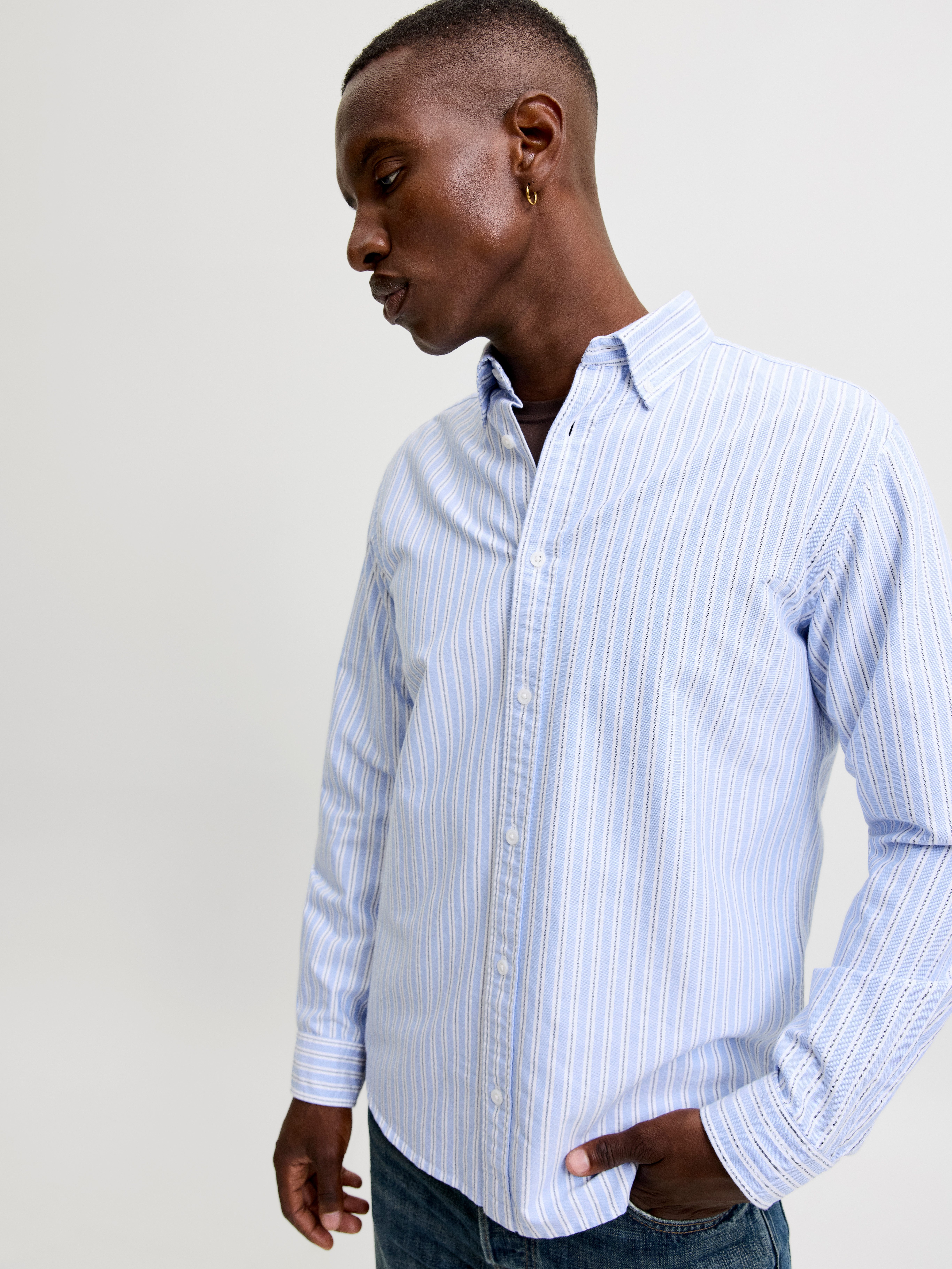 Jack & Jones Langarmhemd JPRBLUHARVEY OXFORD L/S SHIRT SN Baumwolle, regular fit