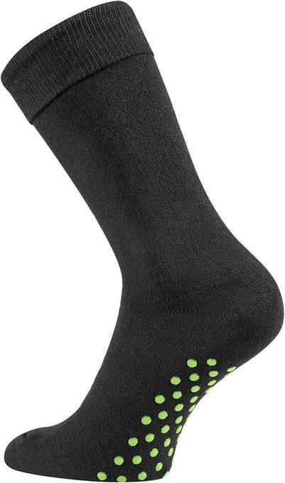 TippTexx 24 Haussocken 2 Paar Homesocks schwarze ABS-Socken Stopper-Socken Anti-Rutsch-Socken