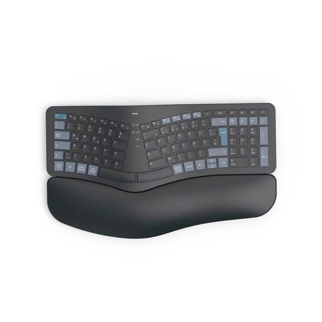 Hama Ergonomische Tastatur (kabellos, Multi Device, 2x Bluetooth, 1x Funk) ergonomische Tastatur