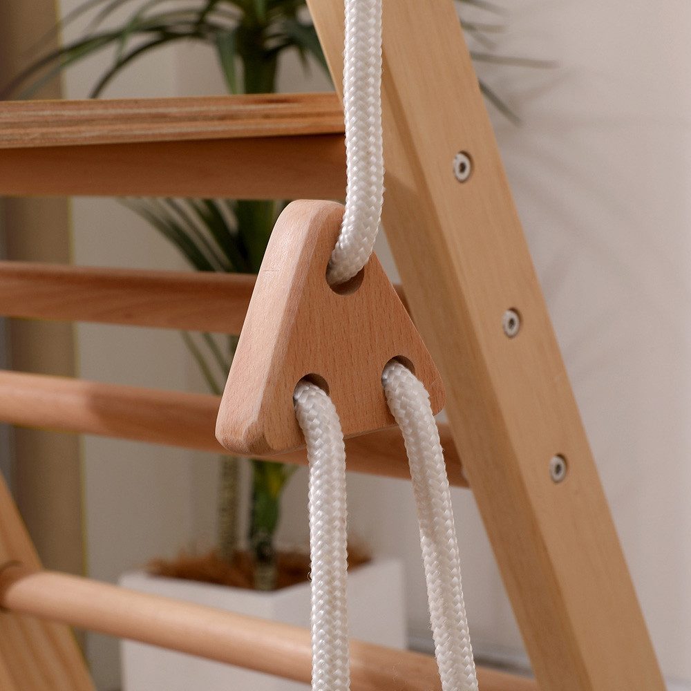 HOME DELUXE Klettergerüst Indoor IDA, (inkl. Leiter, Rutsche, Schaukel & Kletterdreieck), 112 x 182 x 115,5 cm, Holz - Klettergerüst, Spielturm, Spielplatz