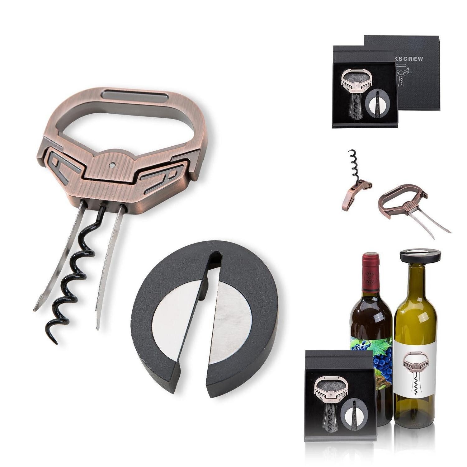 LuxusKollektion Weinflaschenöffner Weinöffner Set Ah So Edelstahl Bronze